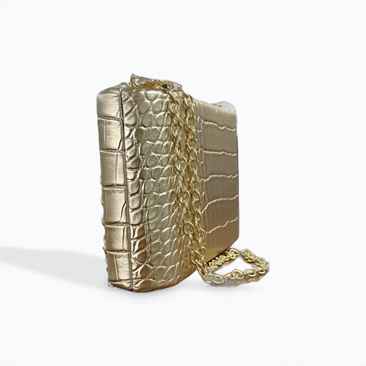42 Gold - Women's Croc Embossed Clutch