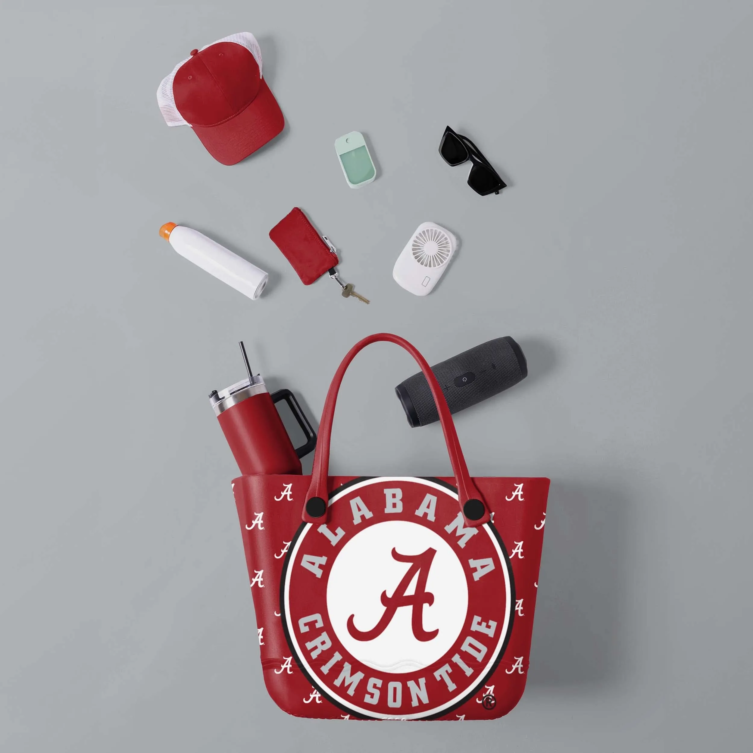 Alabama Crimson Tide Big Logo Mini Print Tailgate Tote Bag