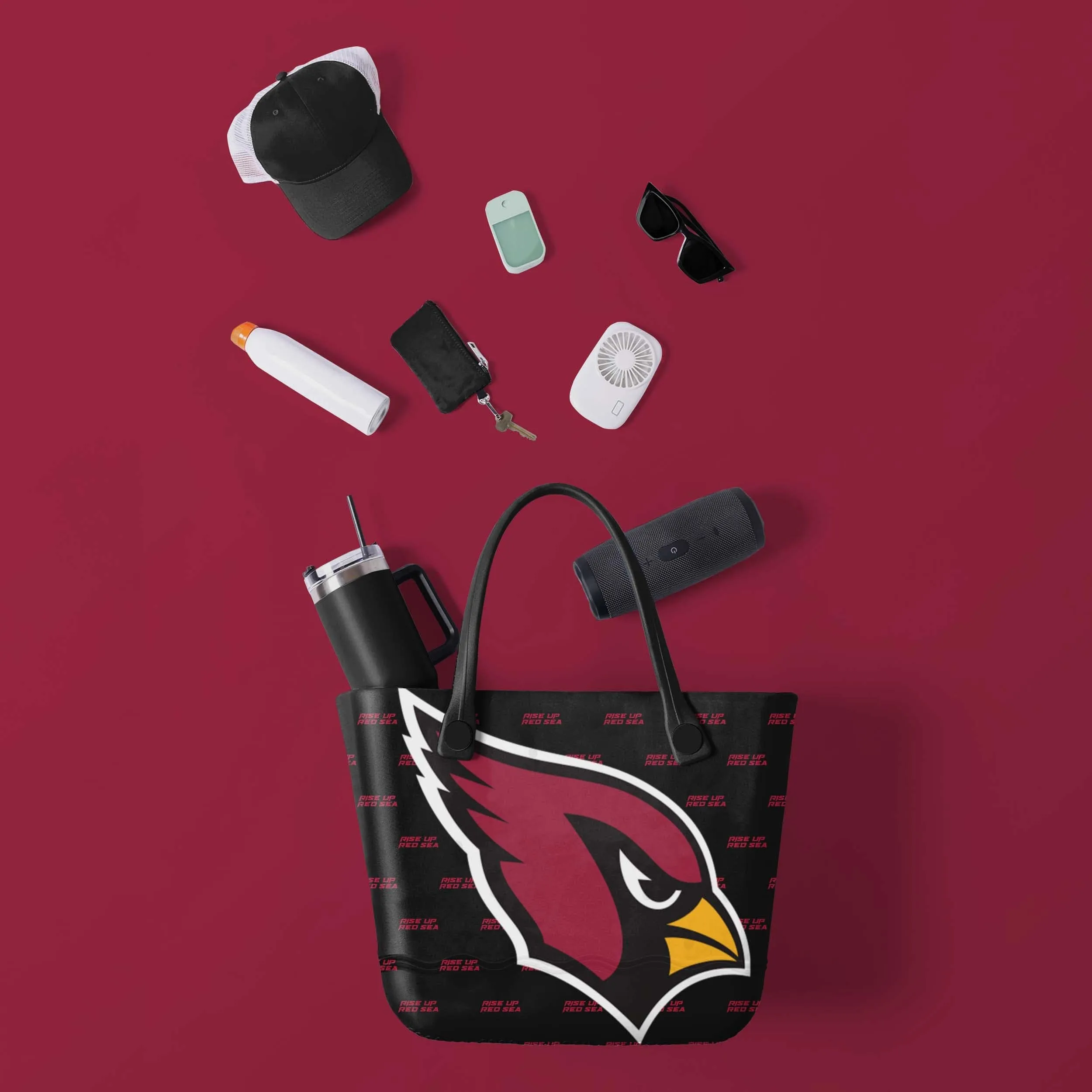 Arizona Cardinals Big Logo Mini Print Tailgate Tote Bag