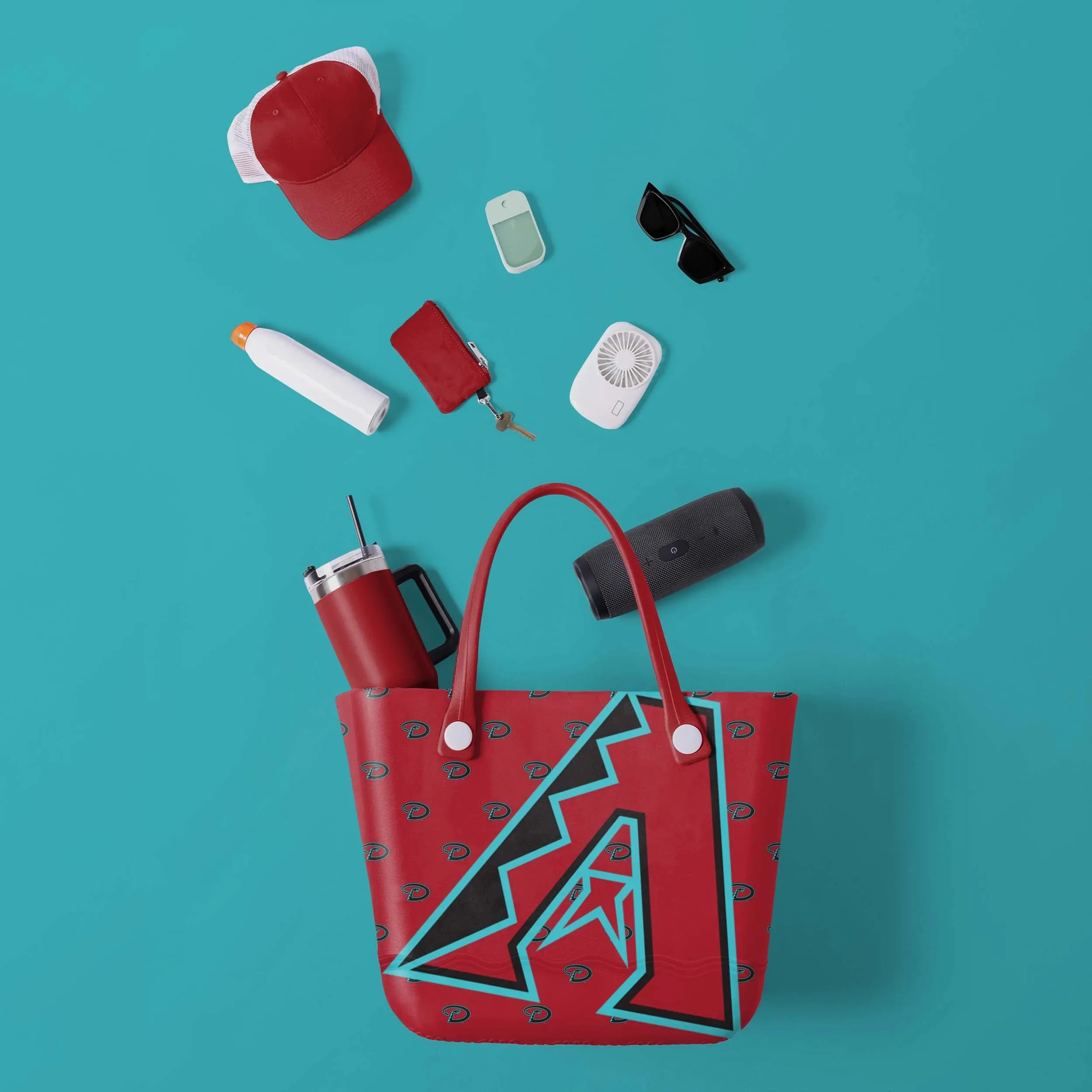 Arizona Diamondbacks Big Logo Mini Print Tailgate Tote Bag
