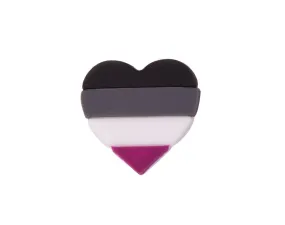 Asexual Flag Heart Silicone Pins