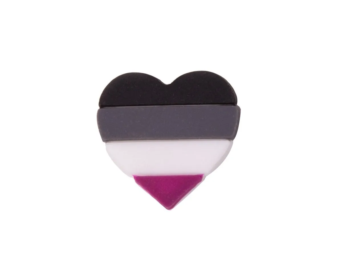 Asexual Flag Heart Silicone Pins