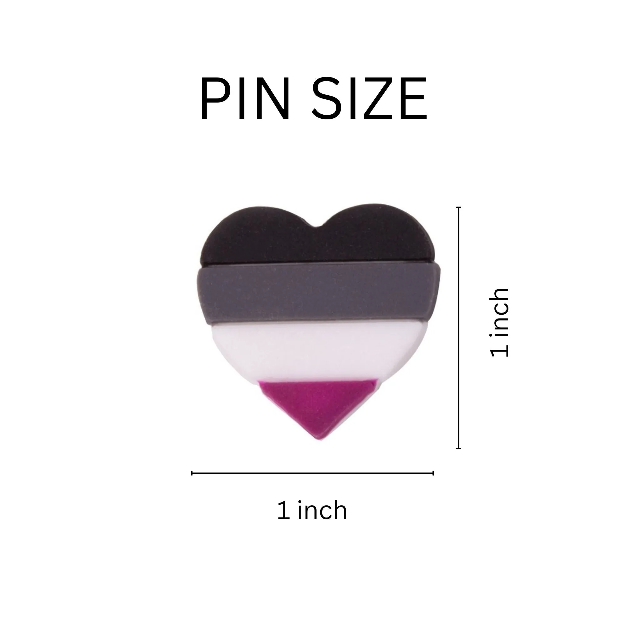Asexual Flag Heart Silicone Pins