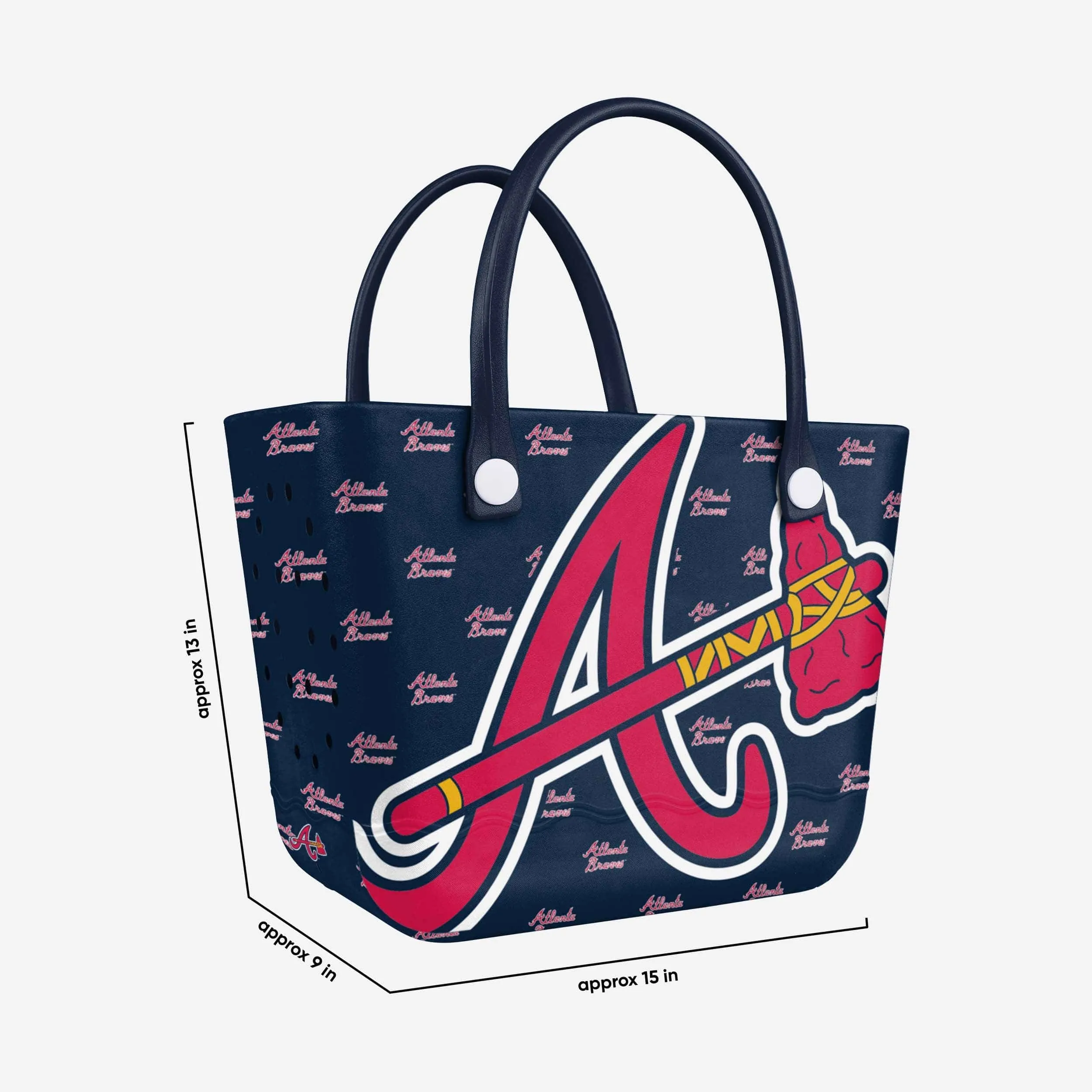 Atlanta Braves Big Logo Mini Print Tailgate Tote Bag