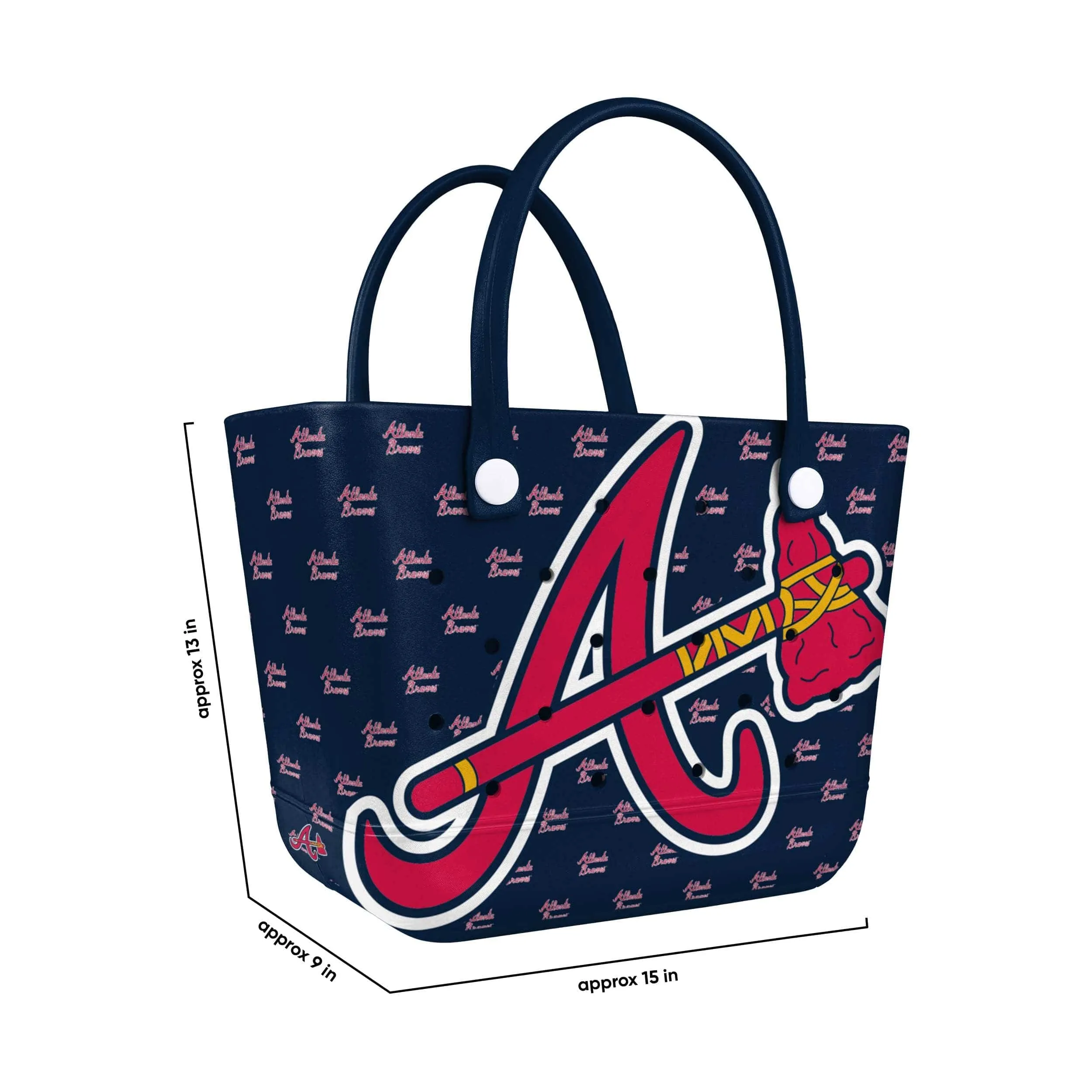 Atlanta Braves MLB Big Logo Mini Print Tailgate Tote Bag (PREORDER - SHIPS LATE JUNE)