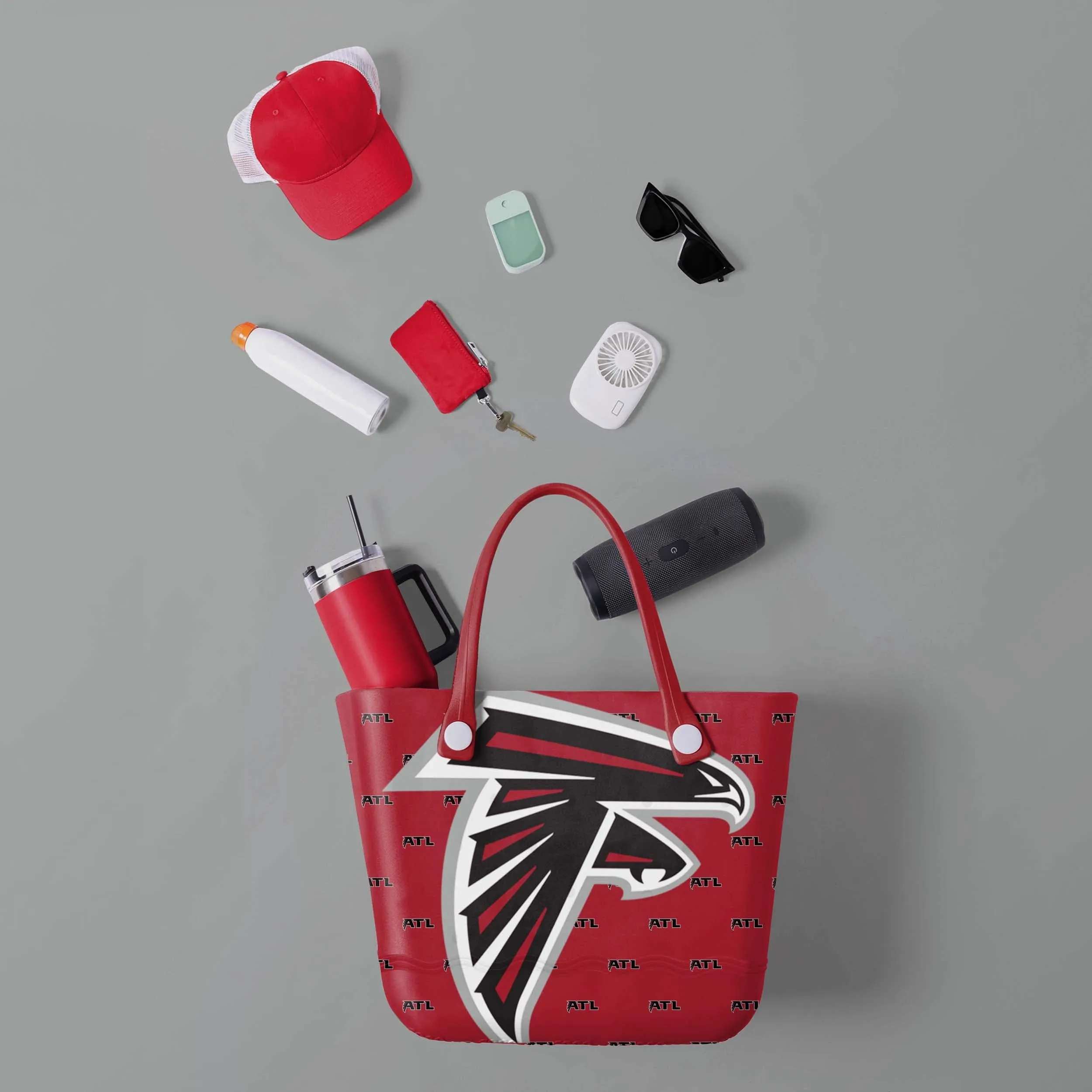 Atlanta Falcons Big Logo Mini Print Tailgate Tote Bag