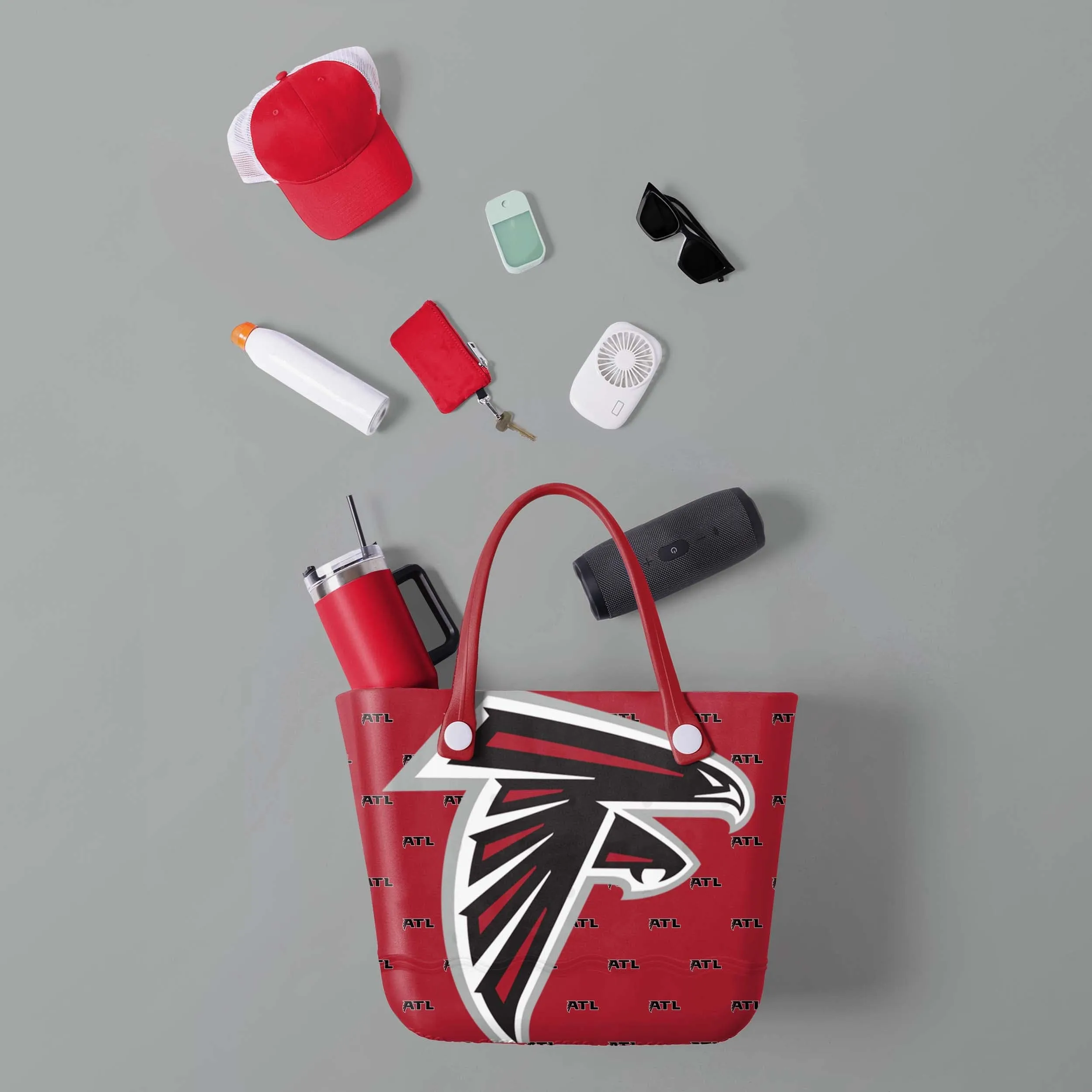 Atlanta Falcons NFL Big Logo Mini Print Tailgate Tote Bag (PREORDER - SHIPS LATE JUNE)
