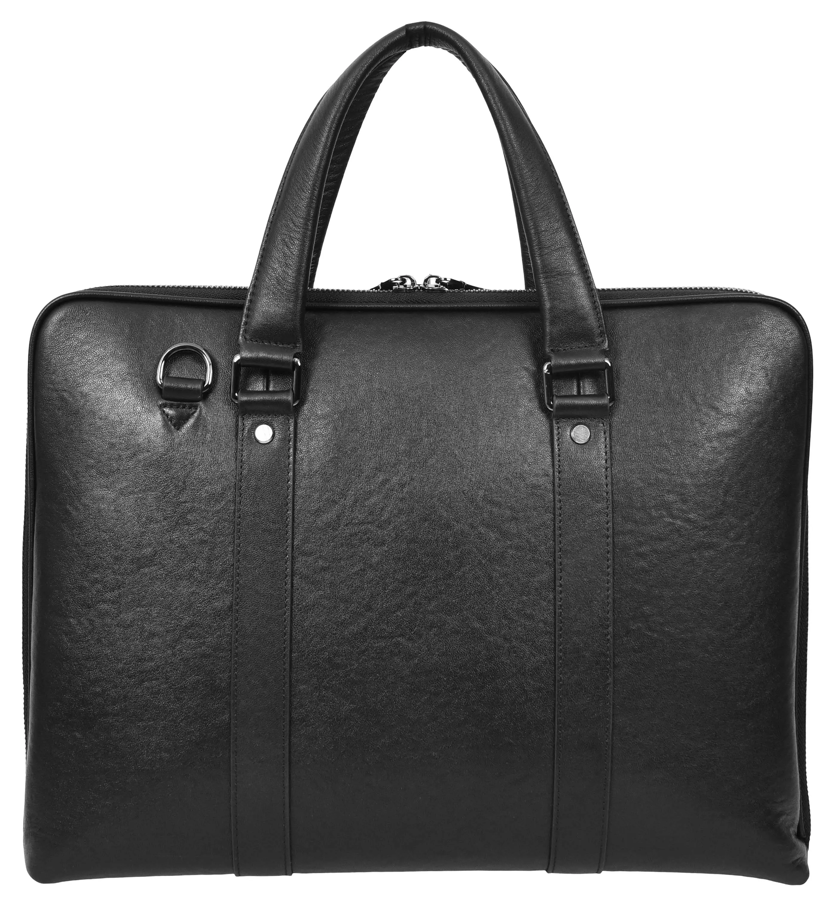 Bagify Genuine Leather Cross-Body Travel Briefcase Black