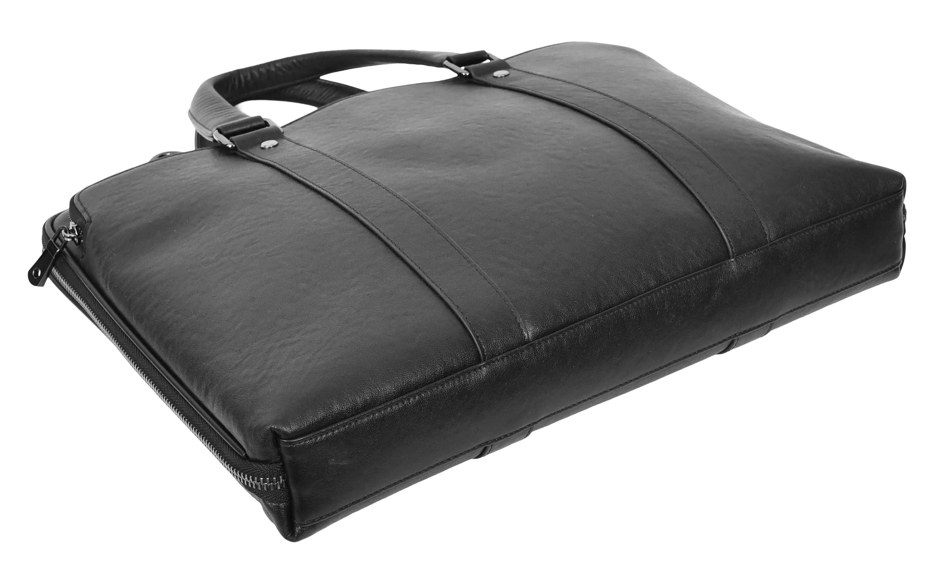Bagify Genuine Leather Cross-Body Travel Briefcase Black