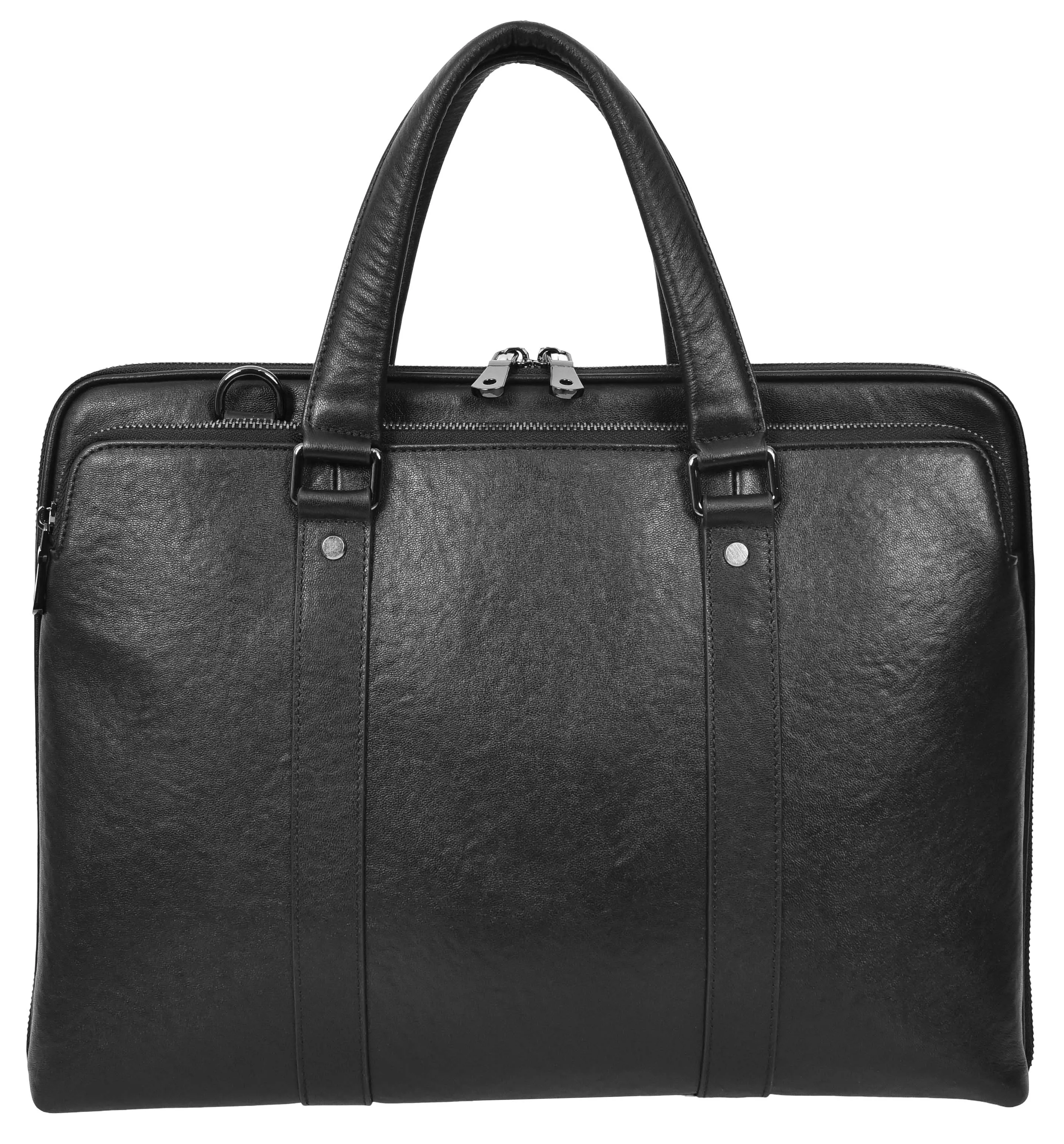 Bagify Genuine Leather Cross-Body Travel Briefcase Black