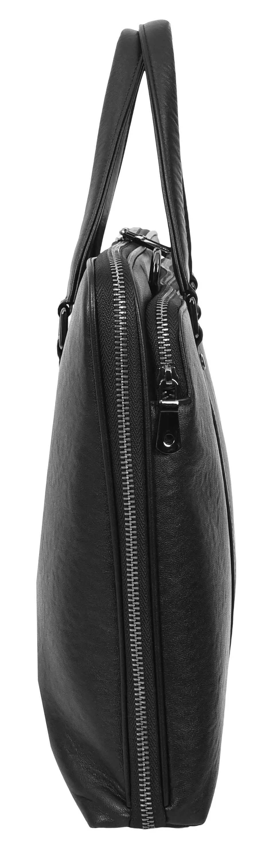 Bagify Genuine Leather Cross-Body Travel Briefcase Black