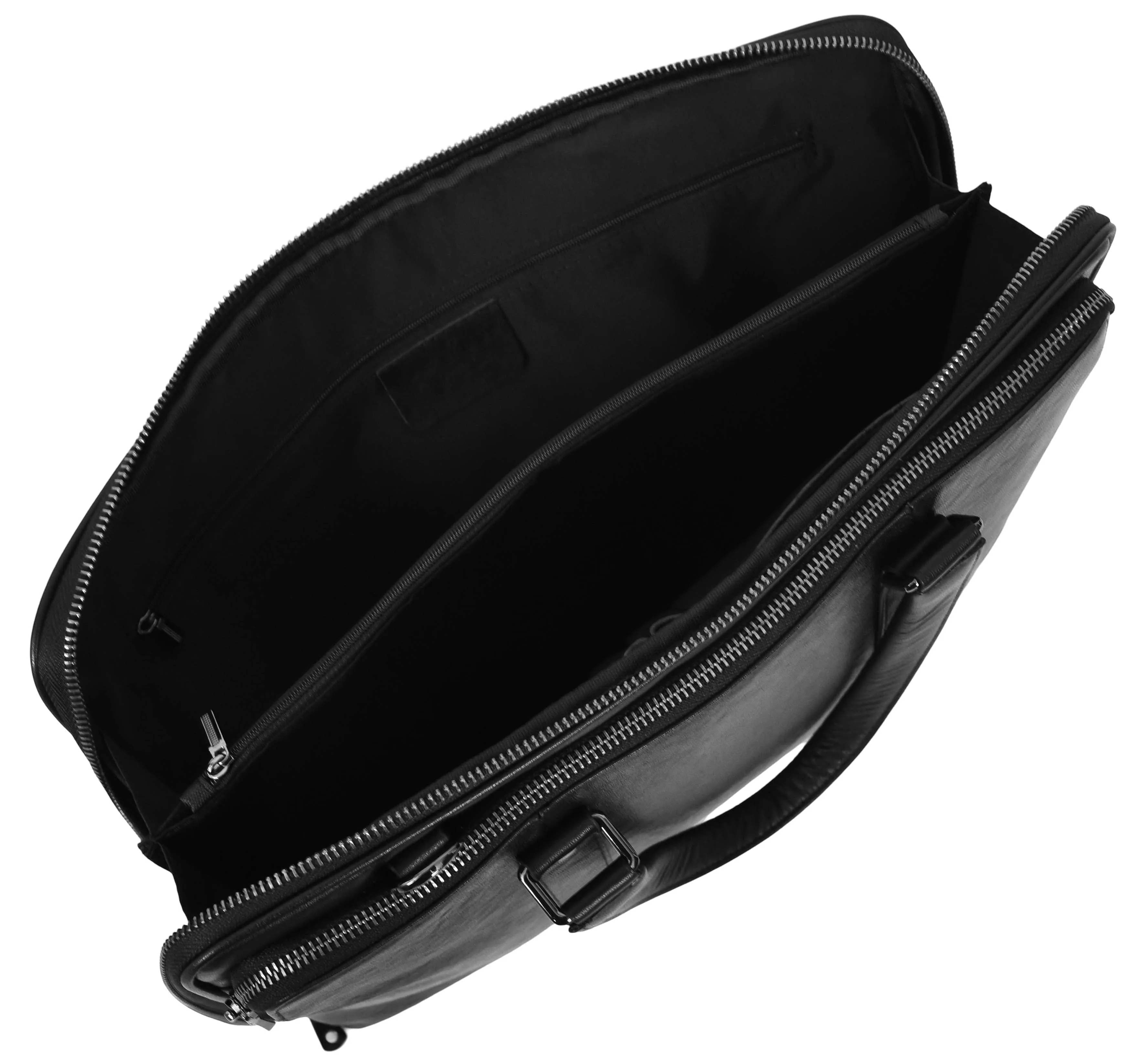 Bagify Genuine Leather Cross-Body Travel Briefcase Black
