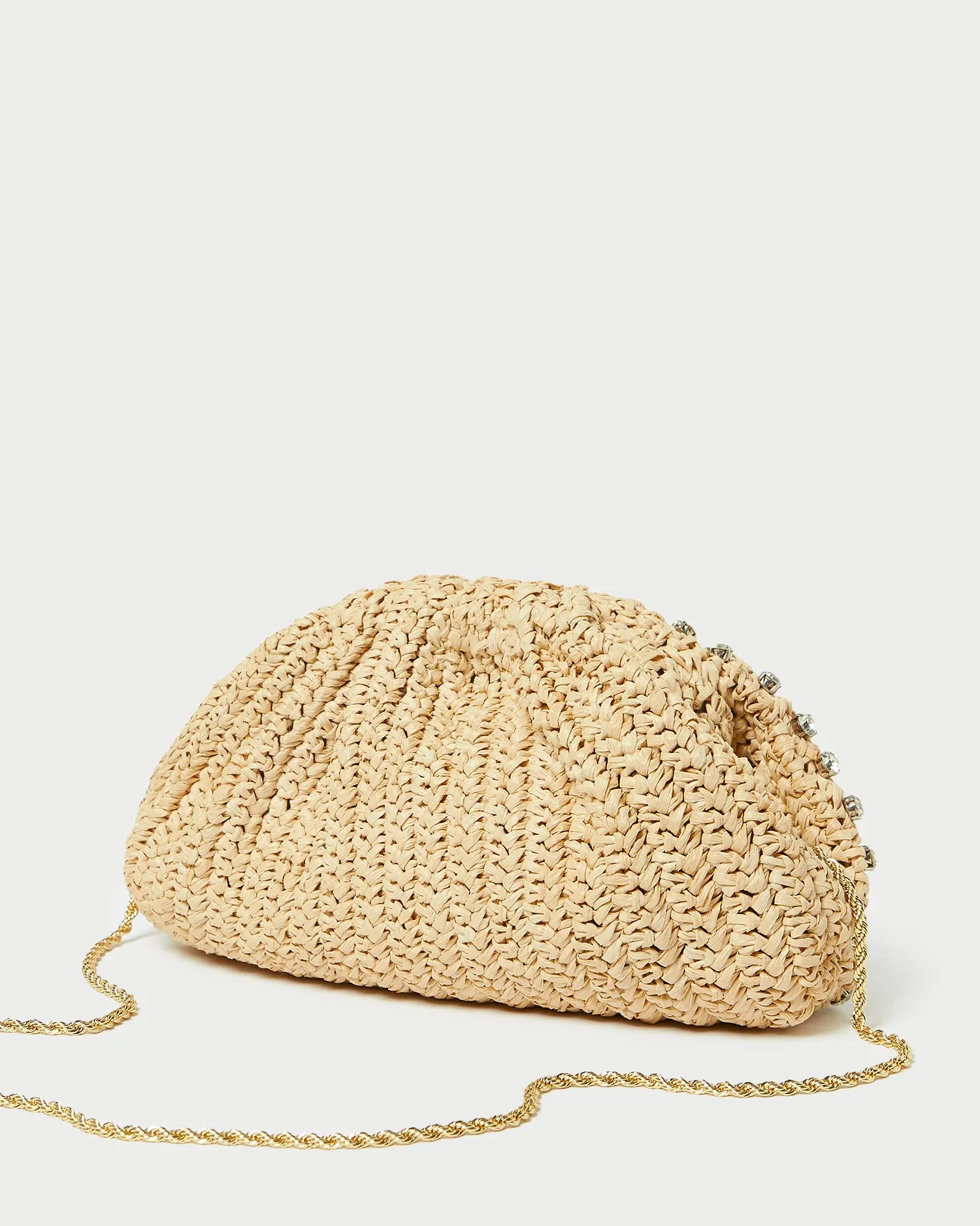 Bailey Natural/Crystal Dome Clutch