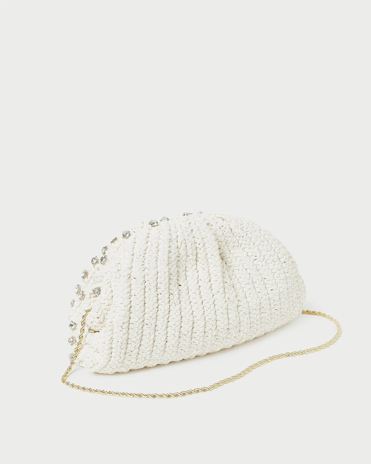 Bailey White/Crystal Dome Clutch