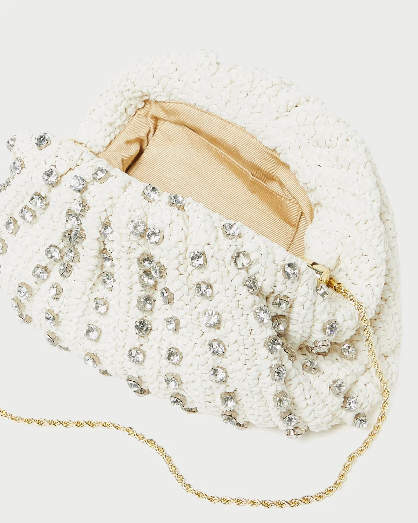 Bailey White/Crystal Dome Clutch