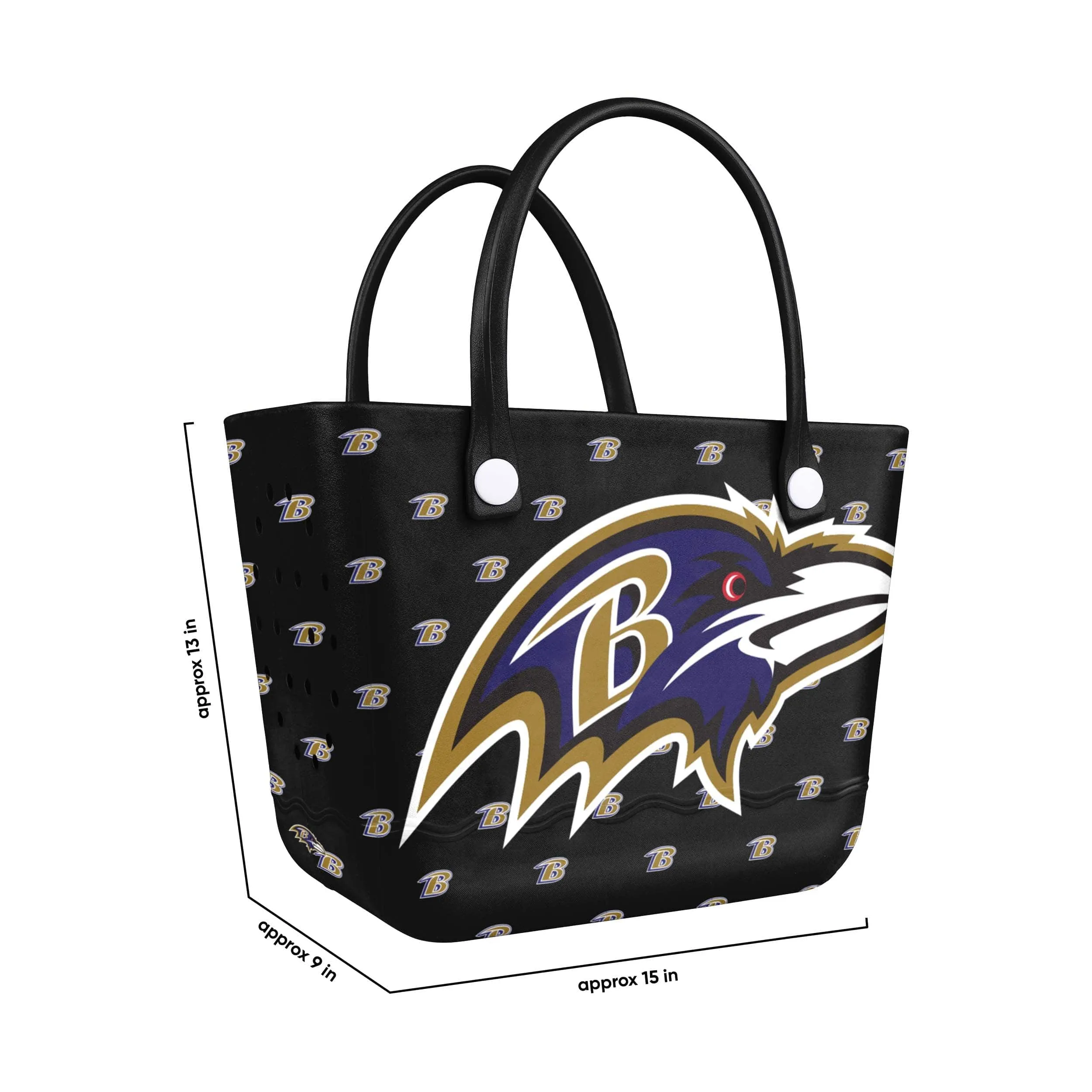 Baltimore Ravens NFL Big Logo Mini Print Tailgate Tote Bag (PREORDER - SHIPS LATE JUNE)