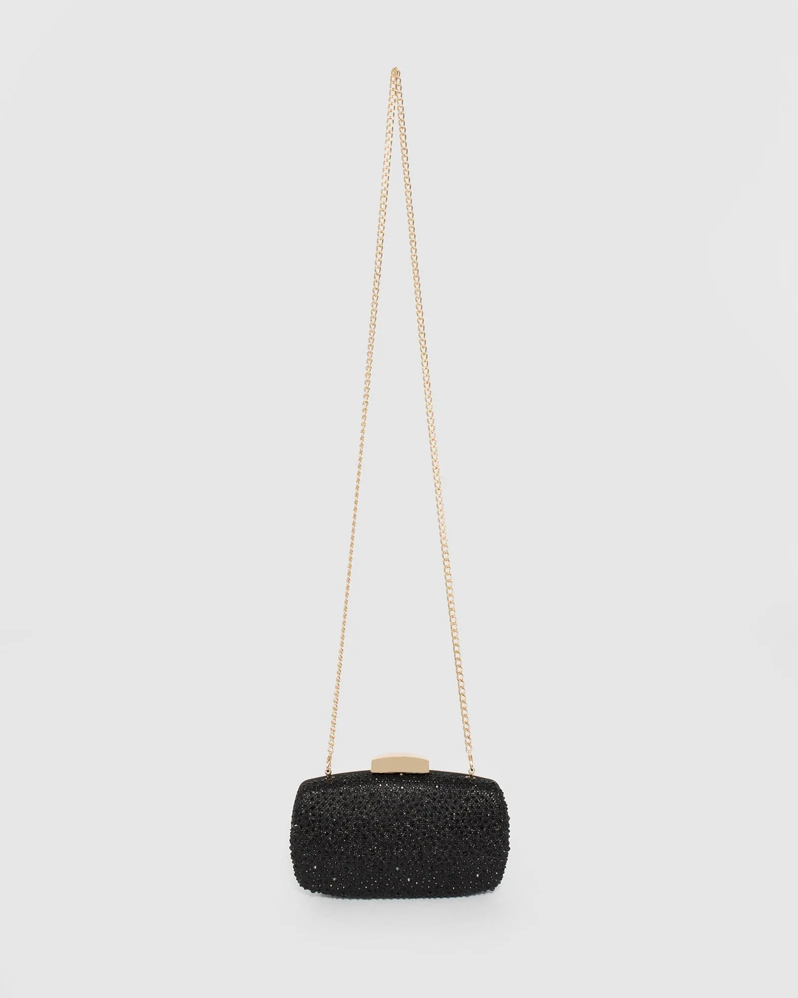 Black Crystal Hardcase Clutch Bag