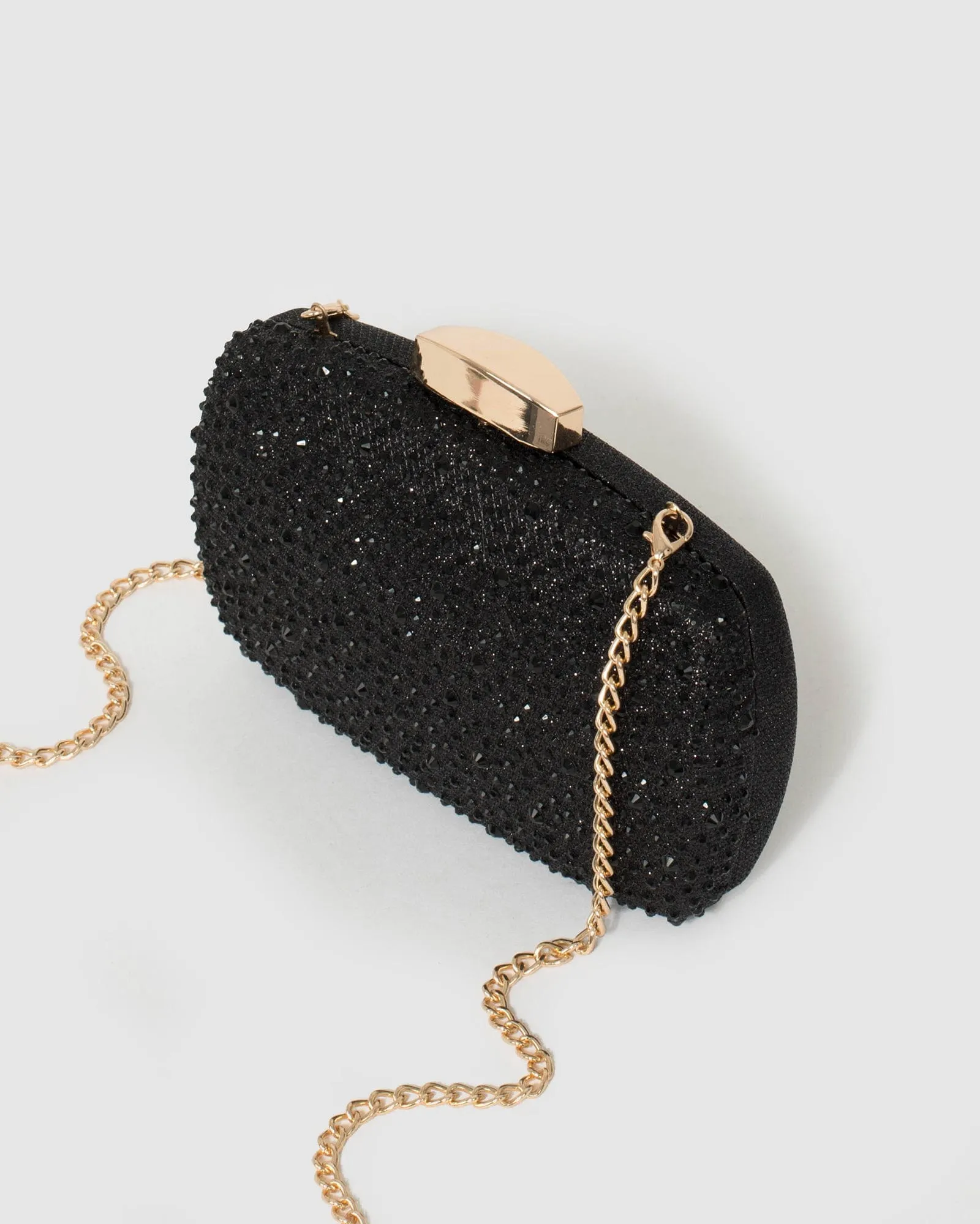 Black Crystal Hardcase Clutch Bag
