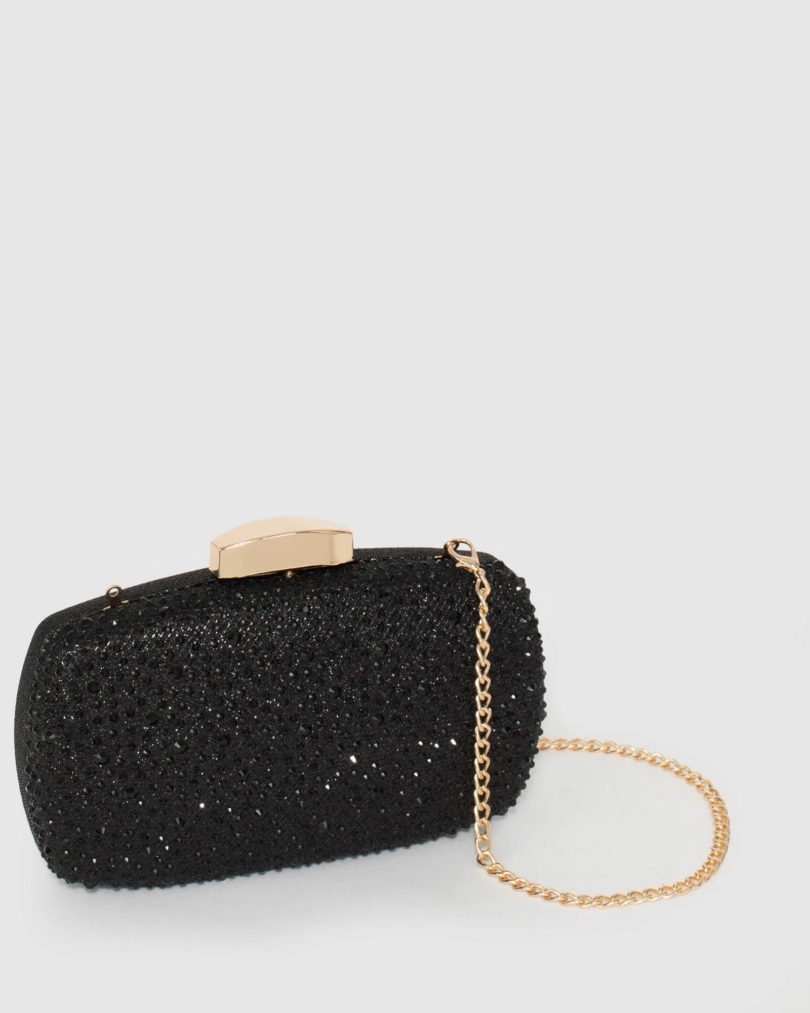 Black Crystal Hardcase Clutch Bag