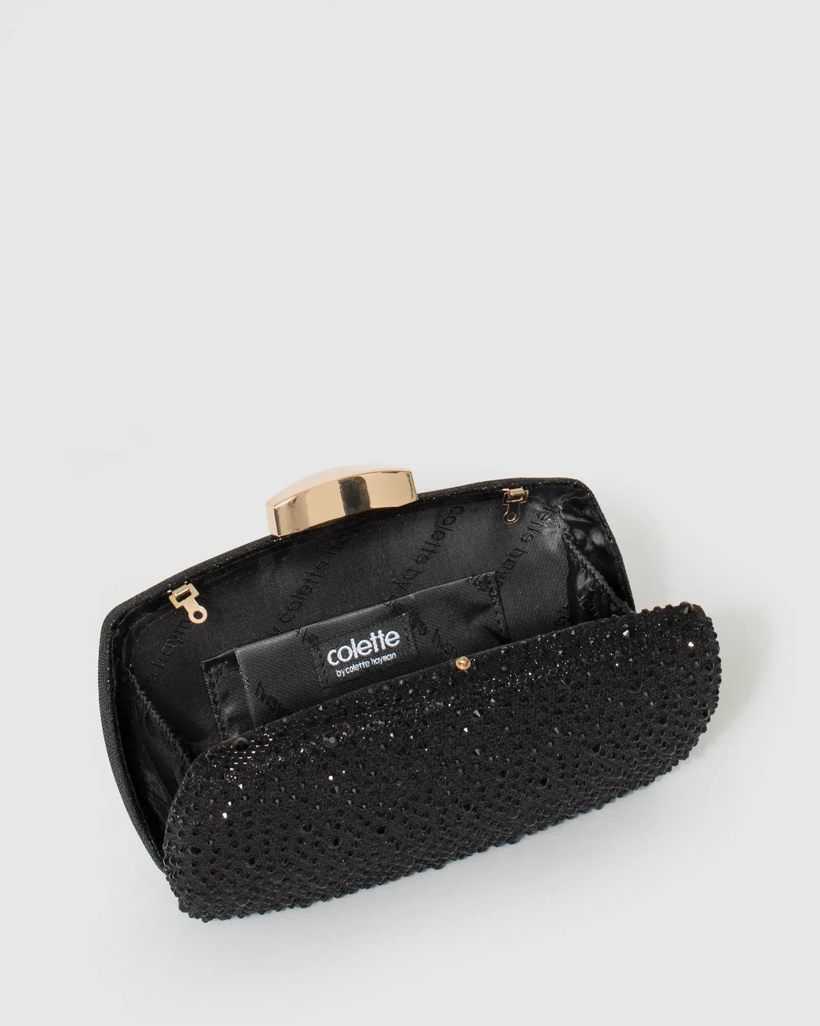 Black Crystal Hardcase Clutch Bag