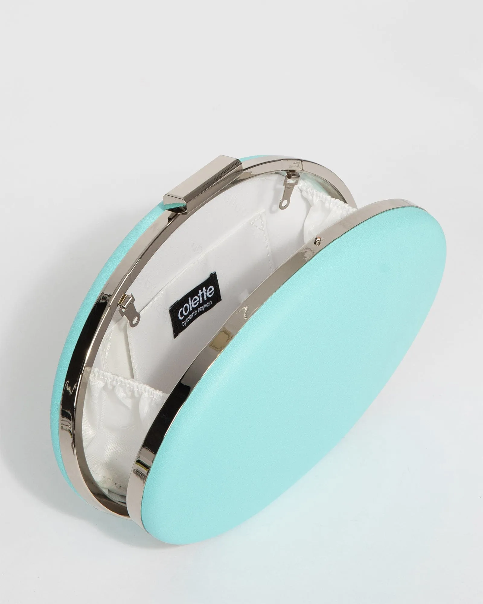 Blue Carmen Crystal Handle Clutch Bag