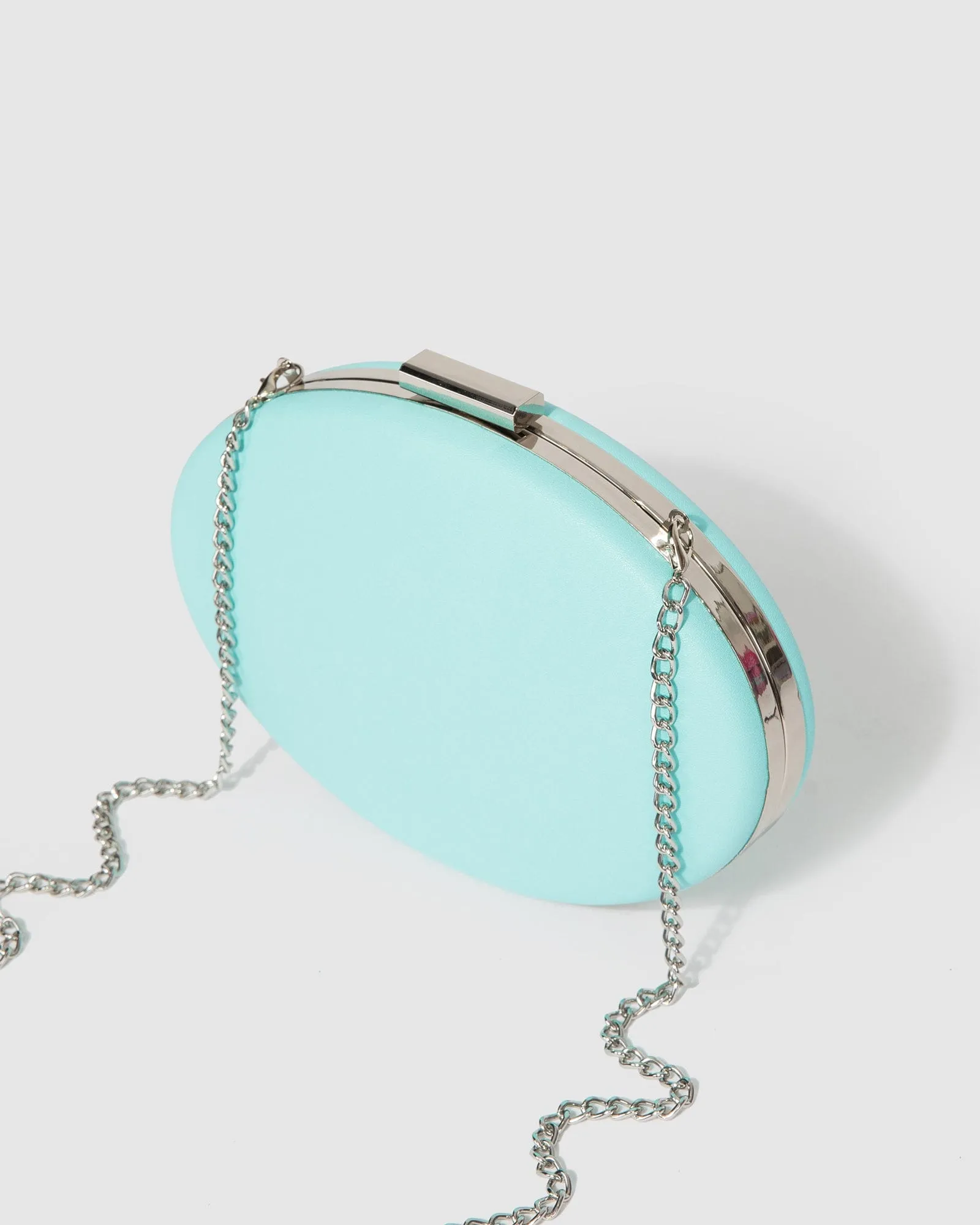 Blue Carmen Crystal Handle Clutch Bag
