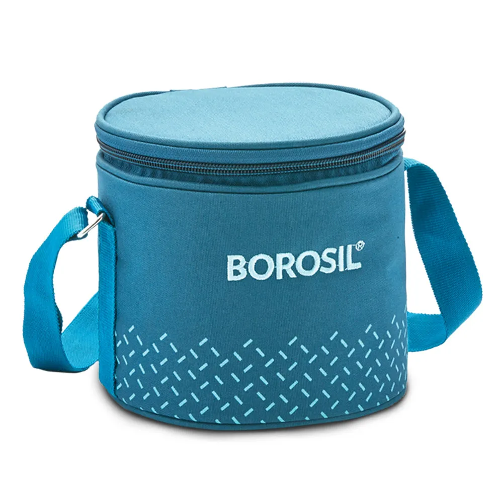 Borosil Teal Tall Lunch Bag, Round