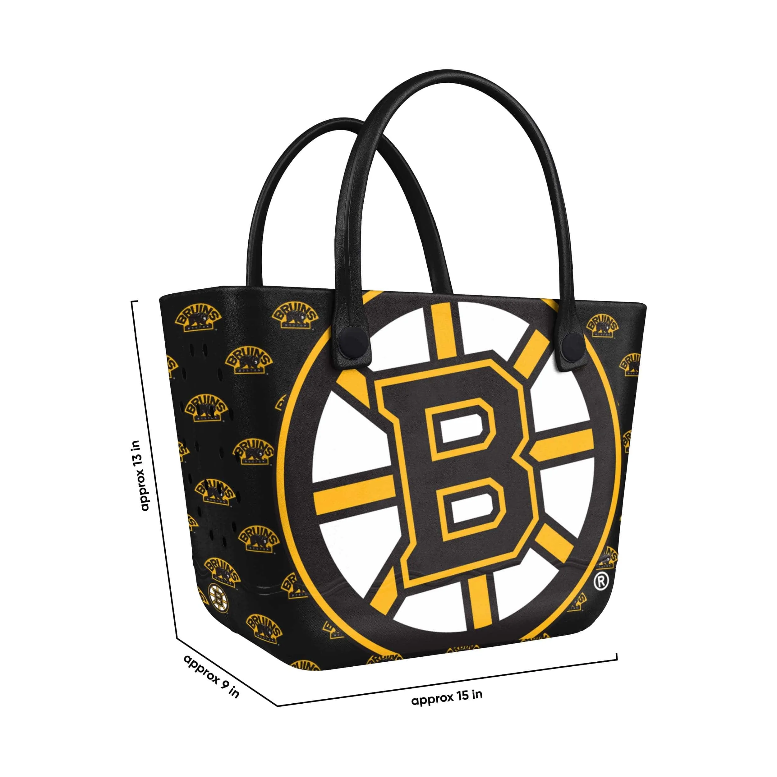 Boston Bruins NHL Big Logo Mini Print Tailgate Tote Bag