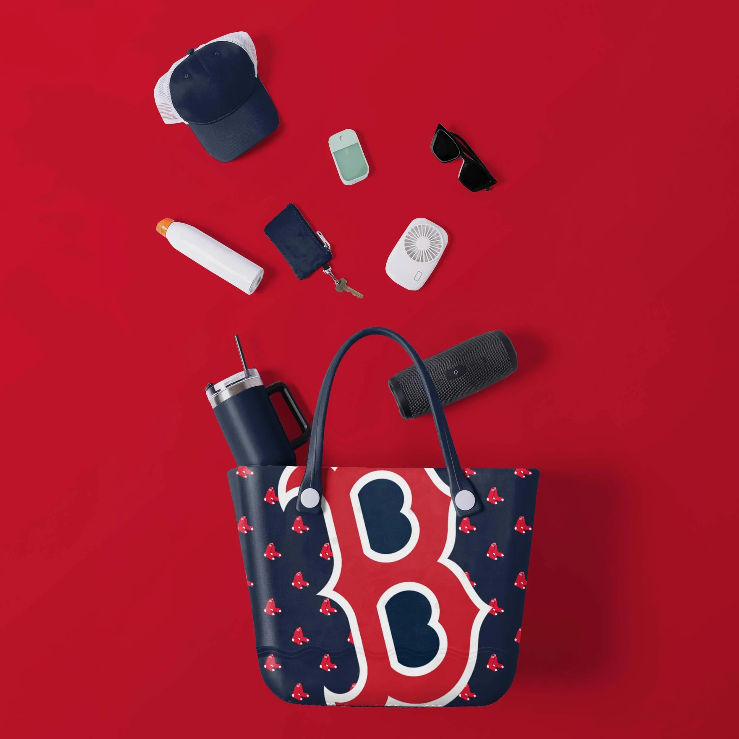 Boston Red Sox Big Logo Mini Print Tailgate Tote Bag