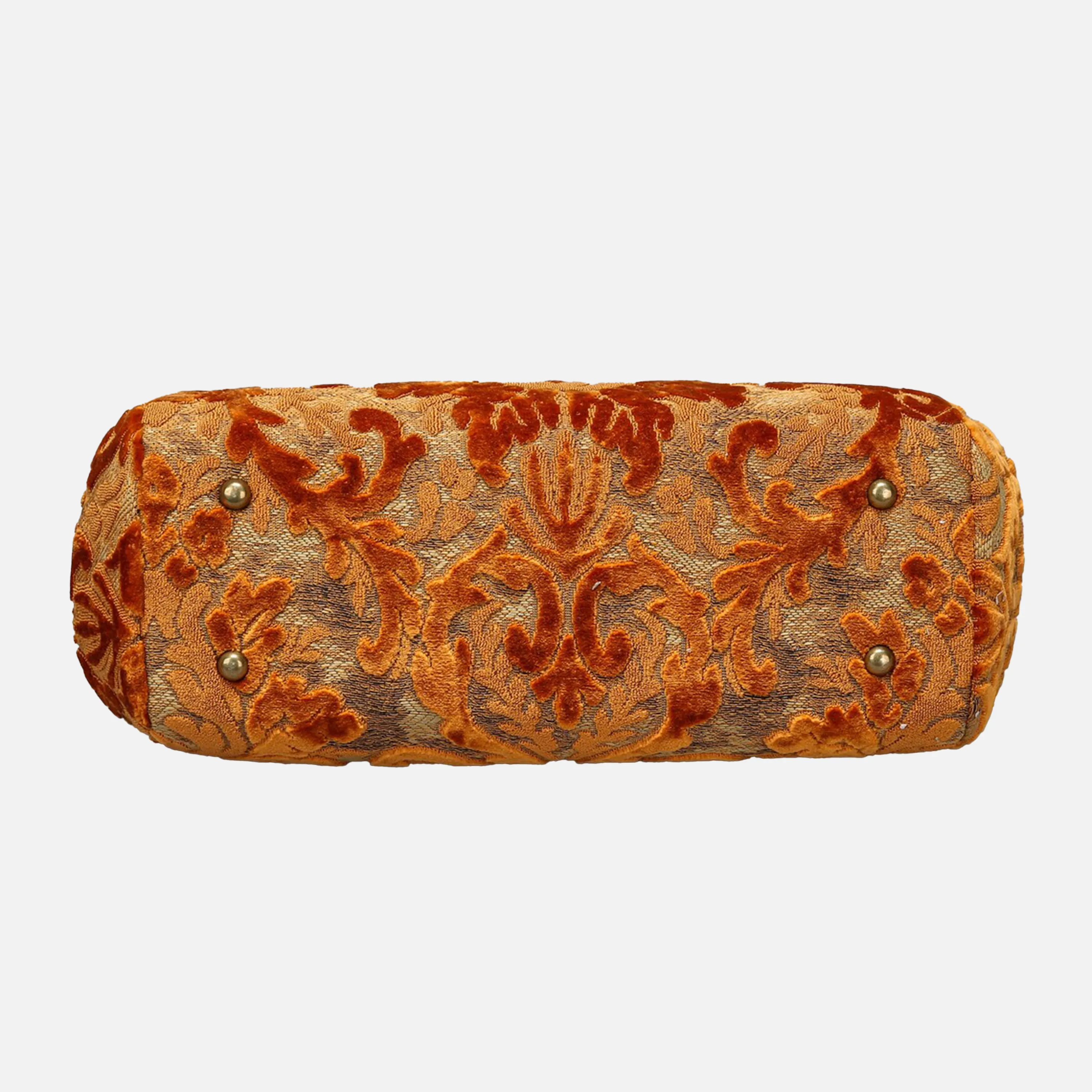 Burnout Velvet Orange Top Handle Purse