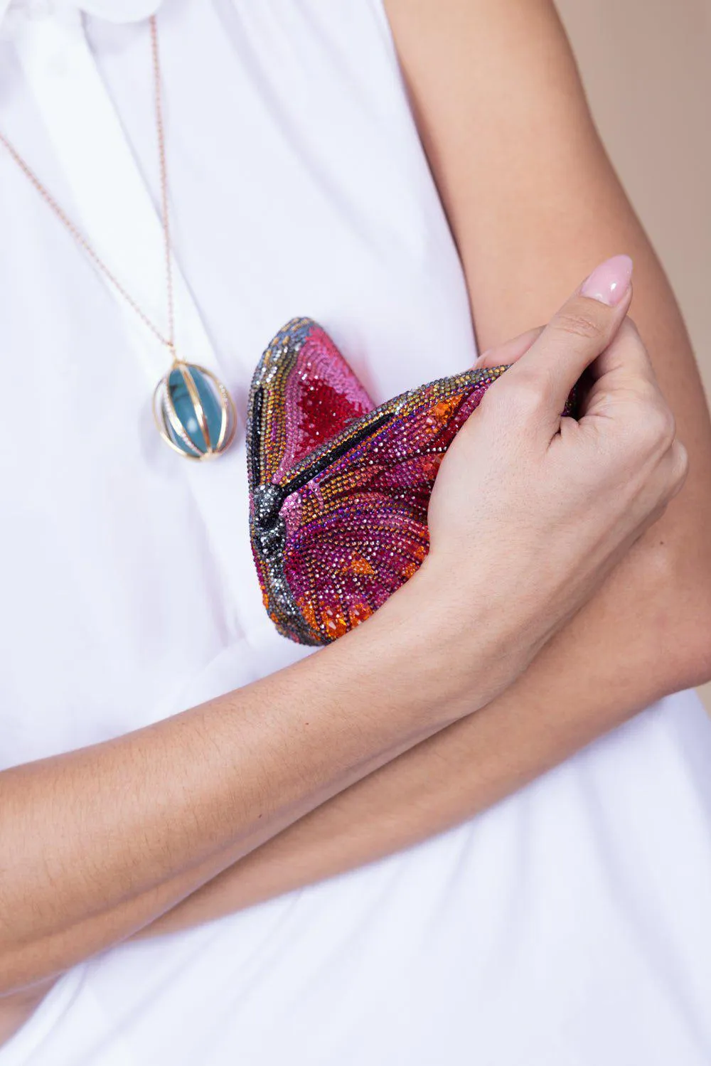Butterfly Clutch - Champagne Multi