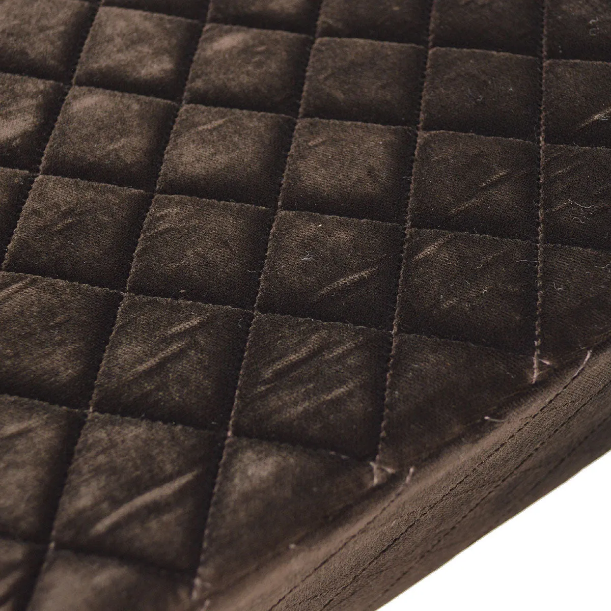 CHANEL 1997-1999 Quilted Flap Shoulder Bag Large Brown Velvet