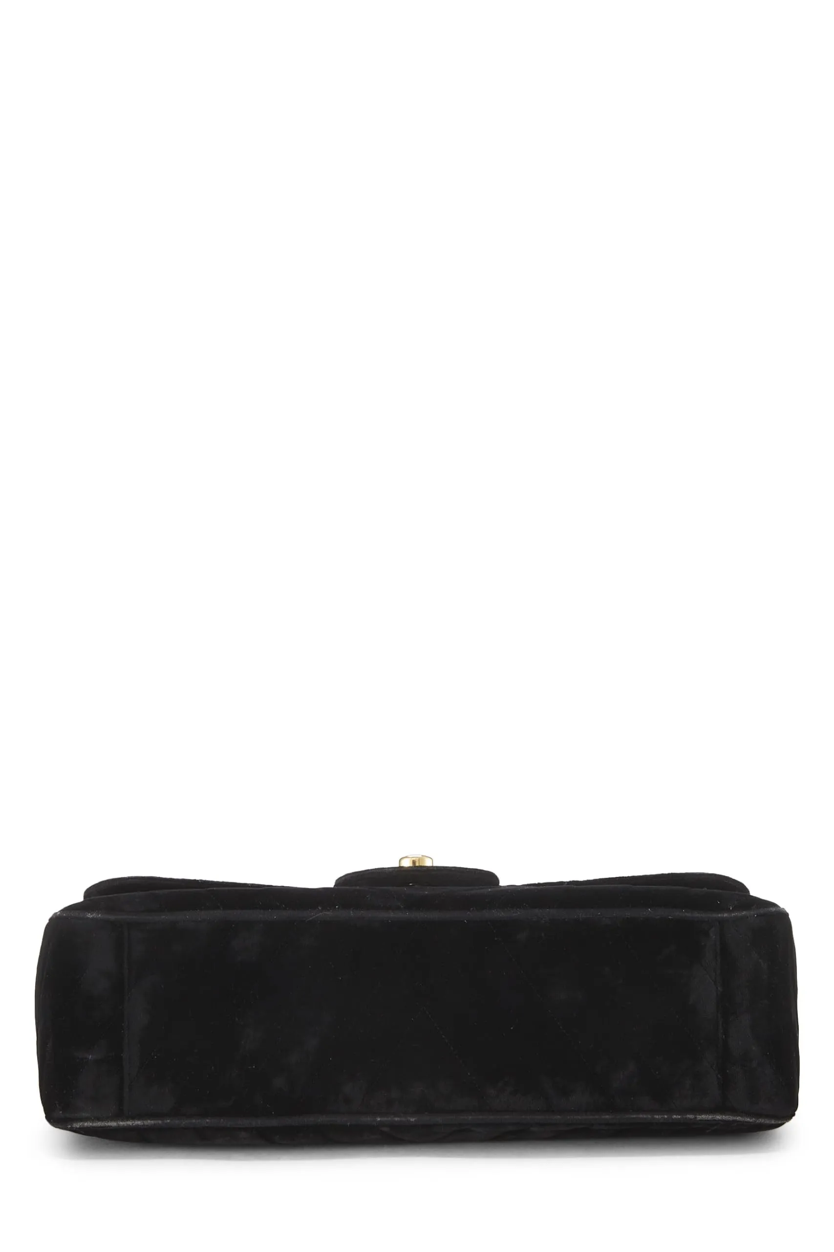 Chanel,  Black Velvet Chevron Flap Maxi, Black