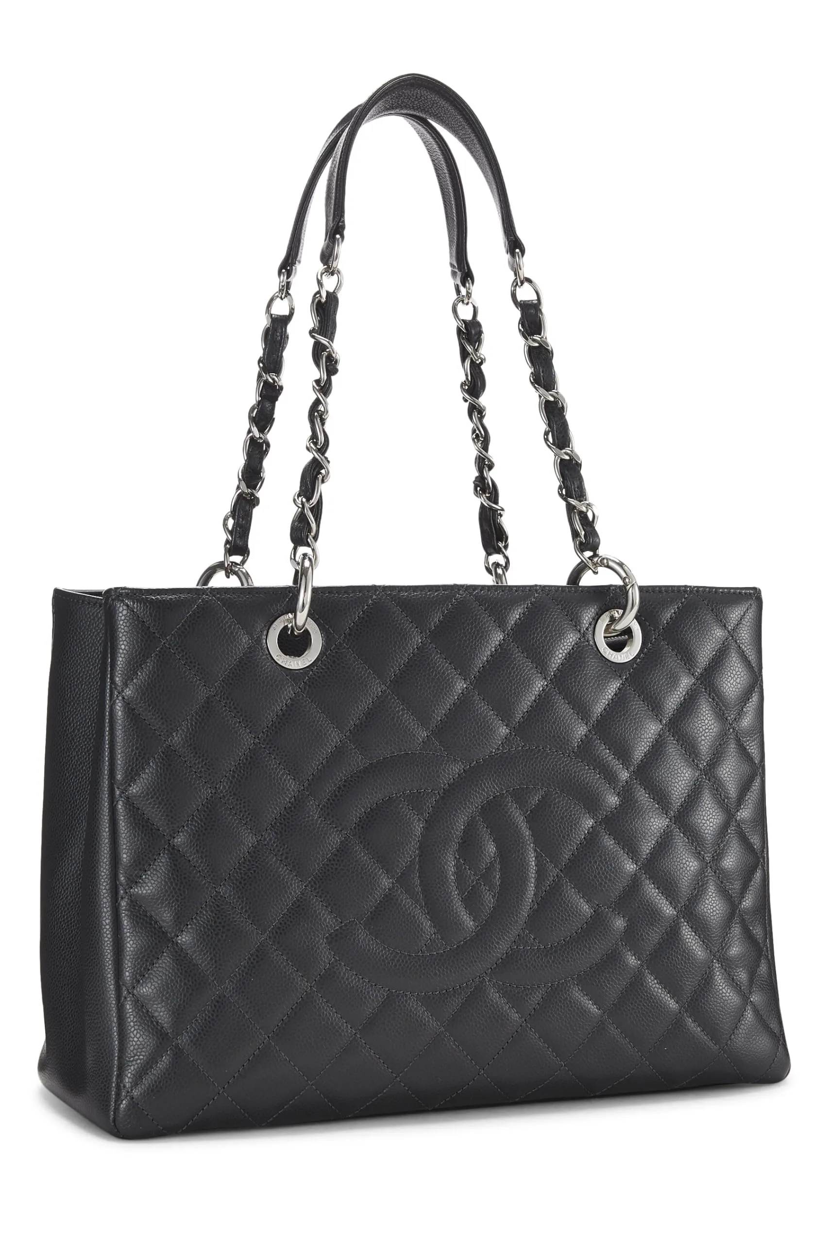 Chanel,  Grey Quilted Caviar Grand Shopping Tote (GST), Grey