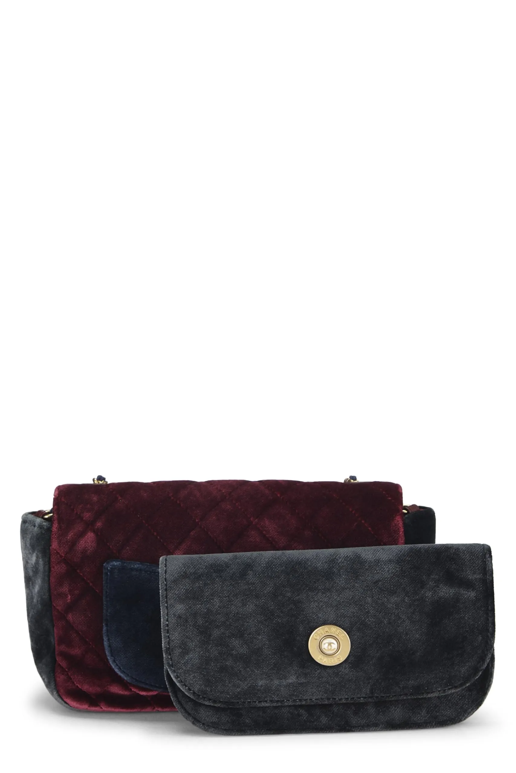 Chanel,  Paris-Cosmopolite Tricolor Velour Private Affair Camellia Flap Bag Medium, Multi