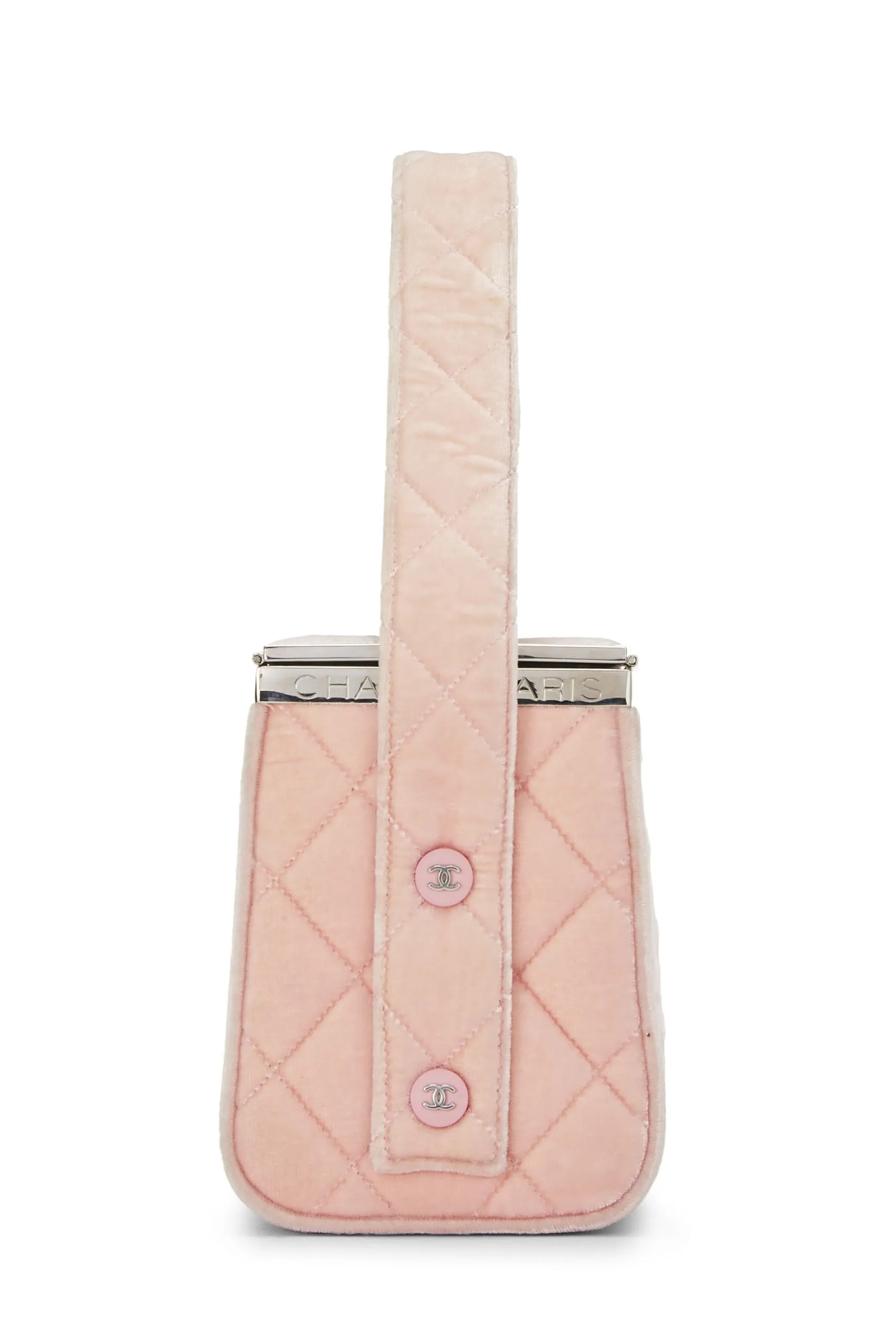 Chanel,  Pink Quilted Velvet Box Vanity Medium, Pink