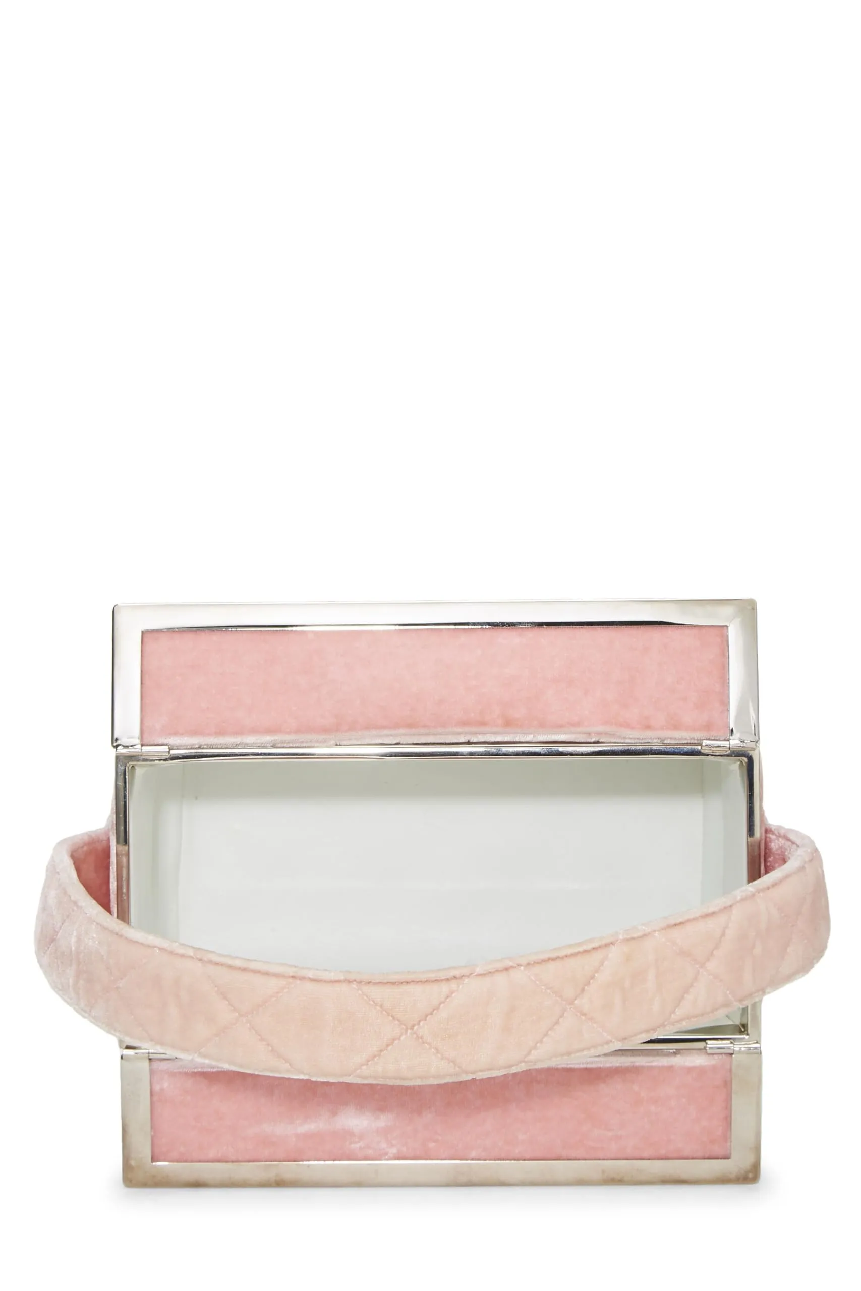 Chanel,  Pink Quilted Velvet Box Vanity Medium, Pink