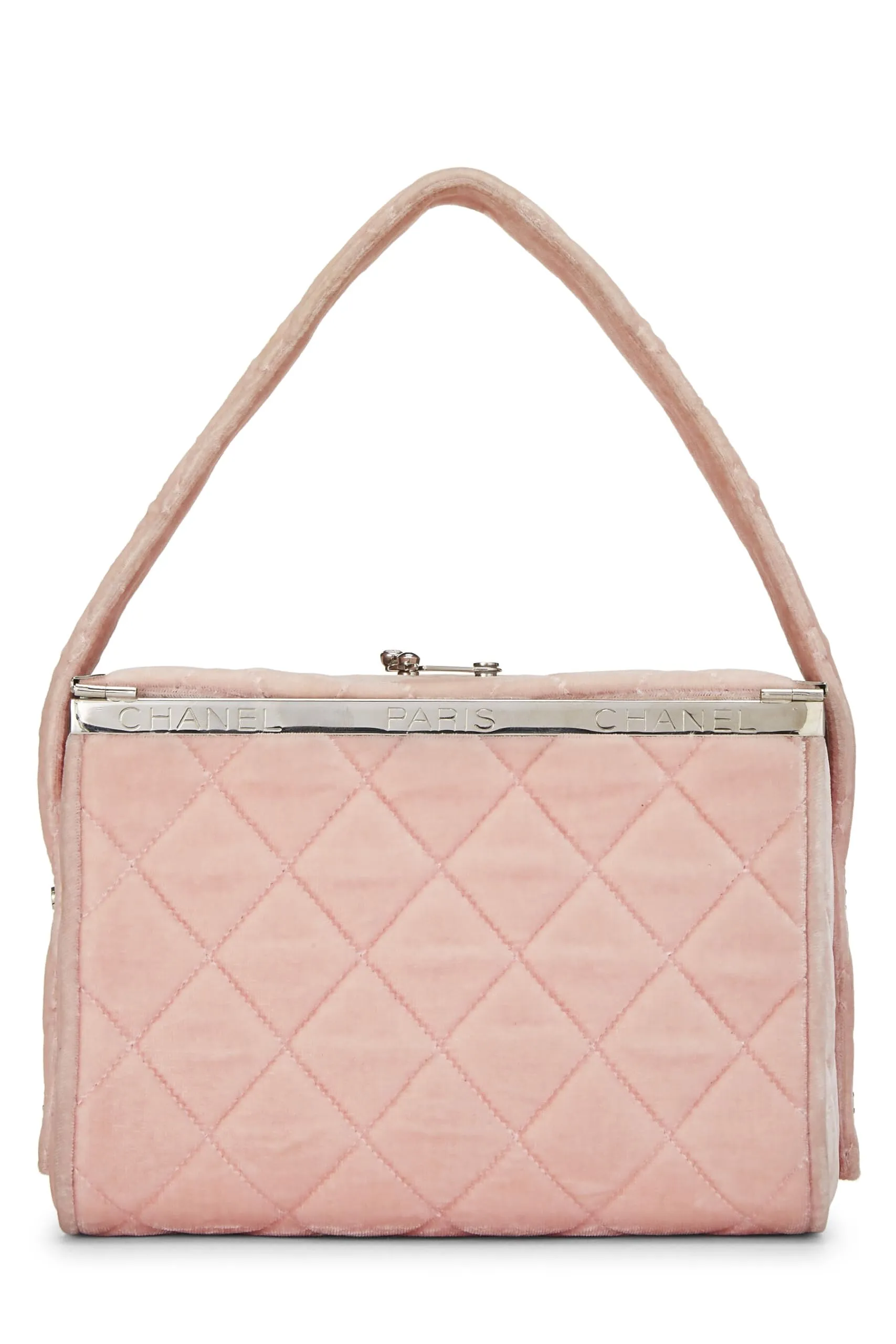 Chanel,  Pink Quilted Velvet Box Vanity Medium, Pink