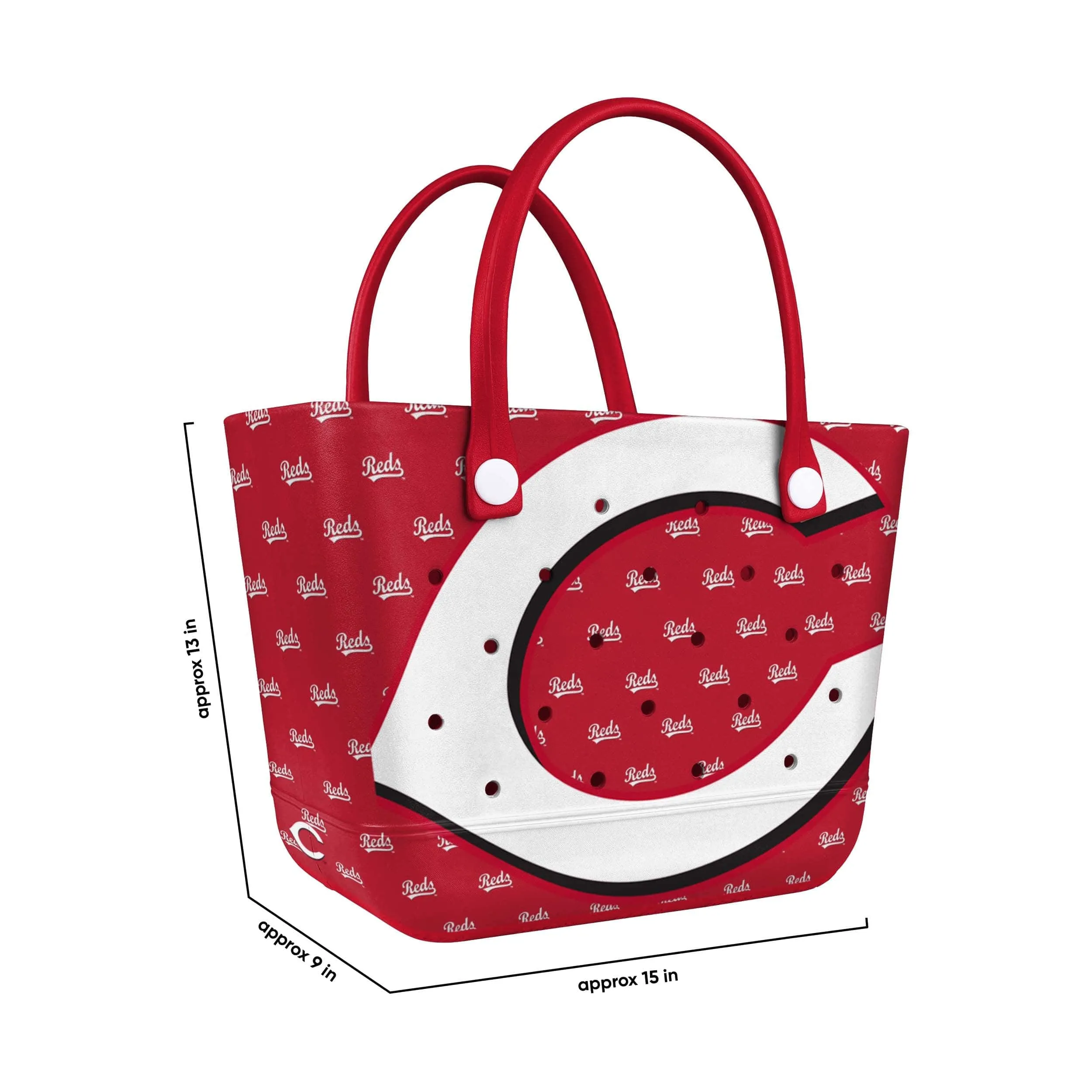 Cincinnati Reds MLB Big Logo Mini Print Tailgate Tote Bag (PREORDER - SHIPS MID MARCH)