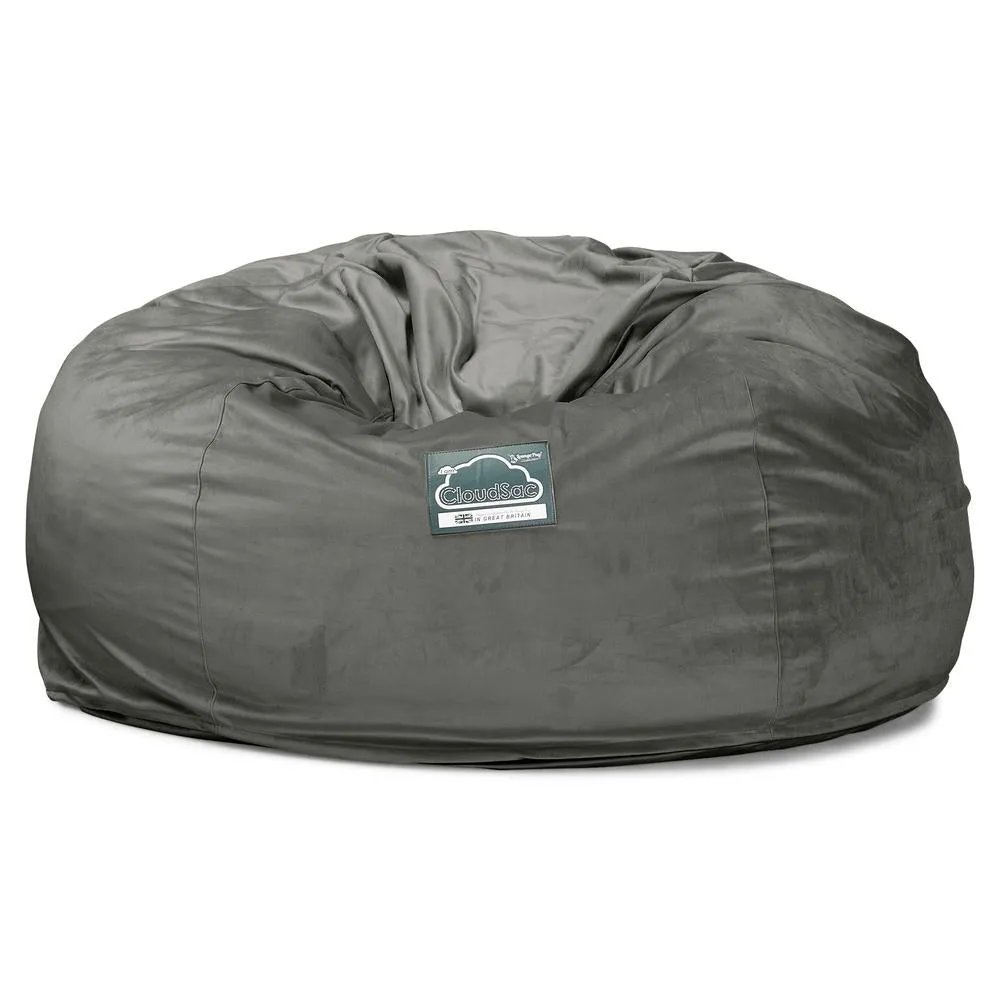 CloudSac 1010 XXL Giant Memory Foam Bean Bag Sofa - Velvet Graphite Grey