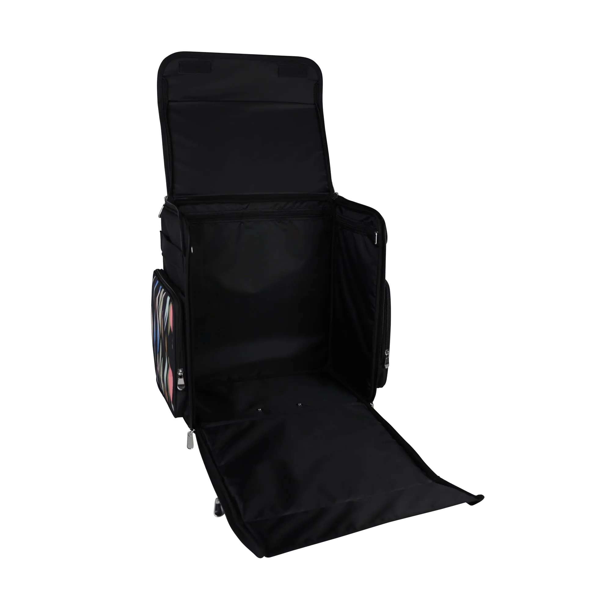 Collapsible Rolling Scrapbook & Featherweight Case, Black Abstract Stripes