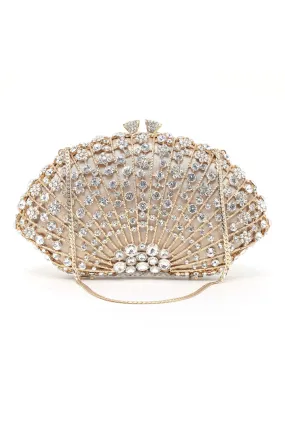 CRYSTAL CLUTCH-SIL-GLD