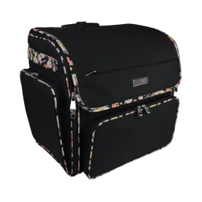 Deluxe Collapsible Rolling Scrapbook Case, Black & Floral