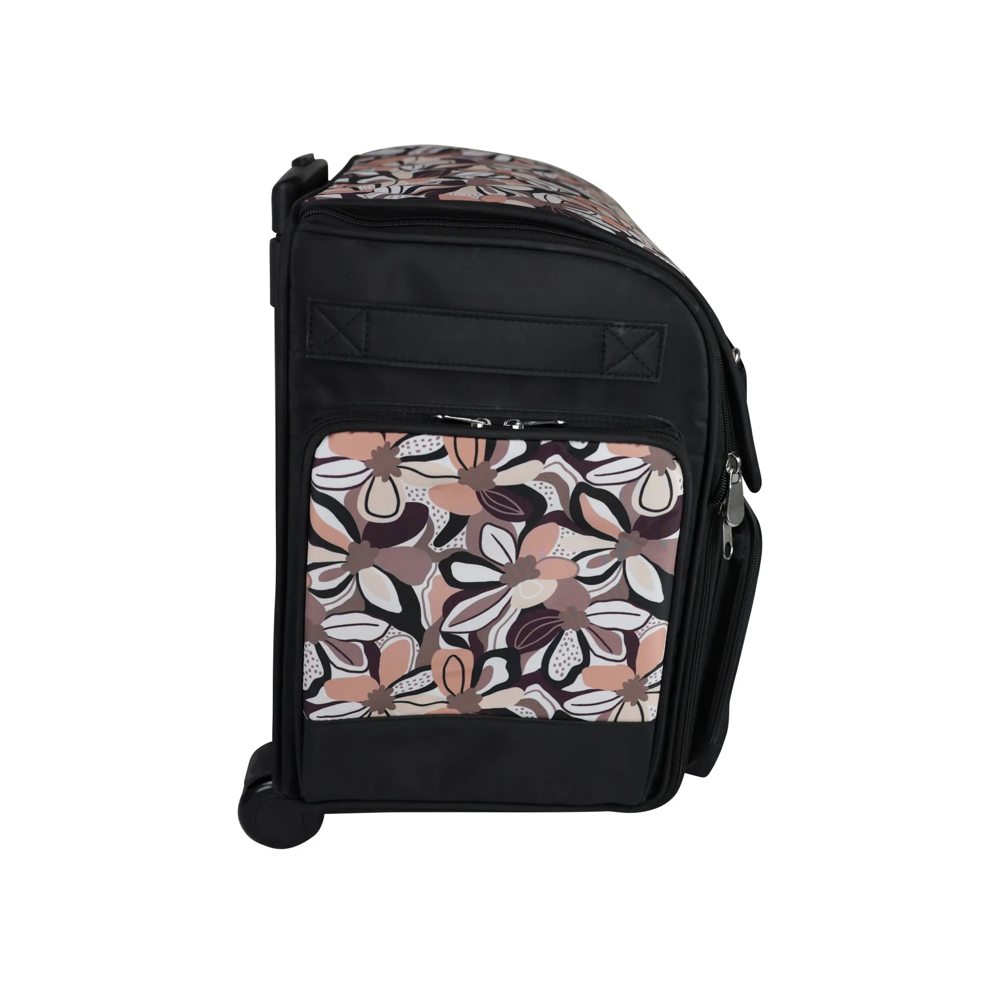 Deluxe Collapsible Rolling Scrapbook Case, Brown & Floral