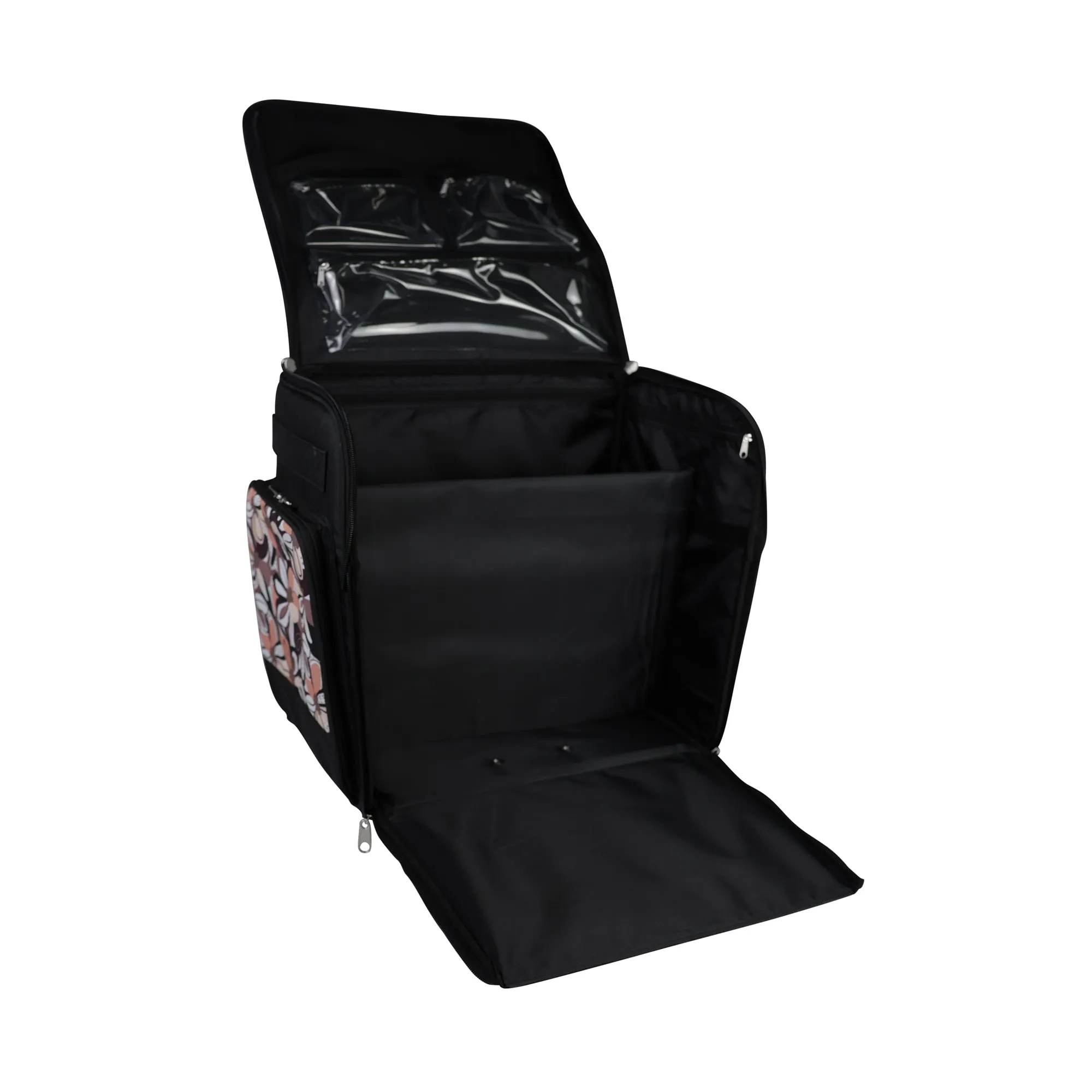 Deluxe Collapsible Rolling Scrapbook Case, Brown & Floral