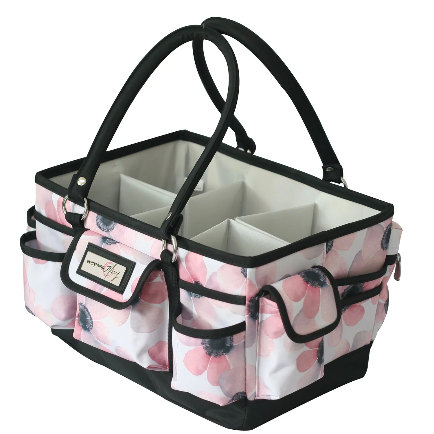 Deluxe Store & Tote Craft Organizer, White & Floral