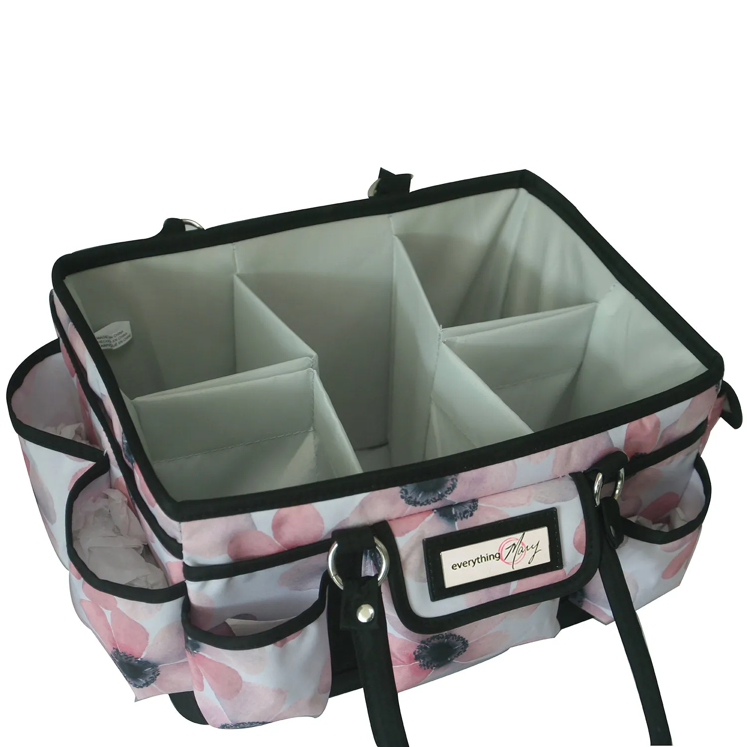 Deluxe Store & Tote Craft Organizer, White & Floral