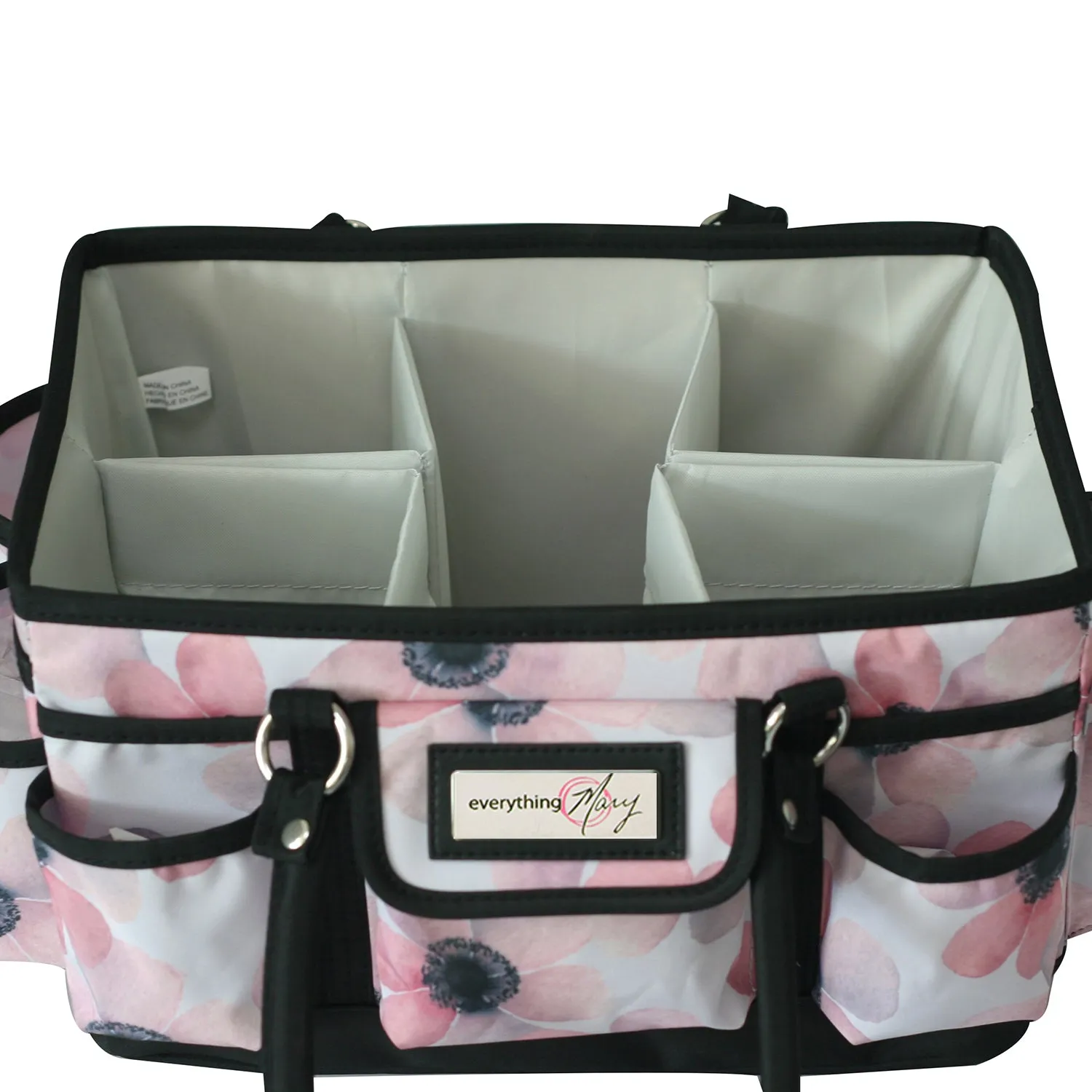 Deluxe Store & Tote Craft Organizer, White & Floral
