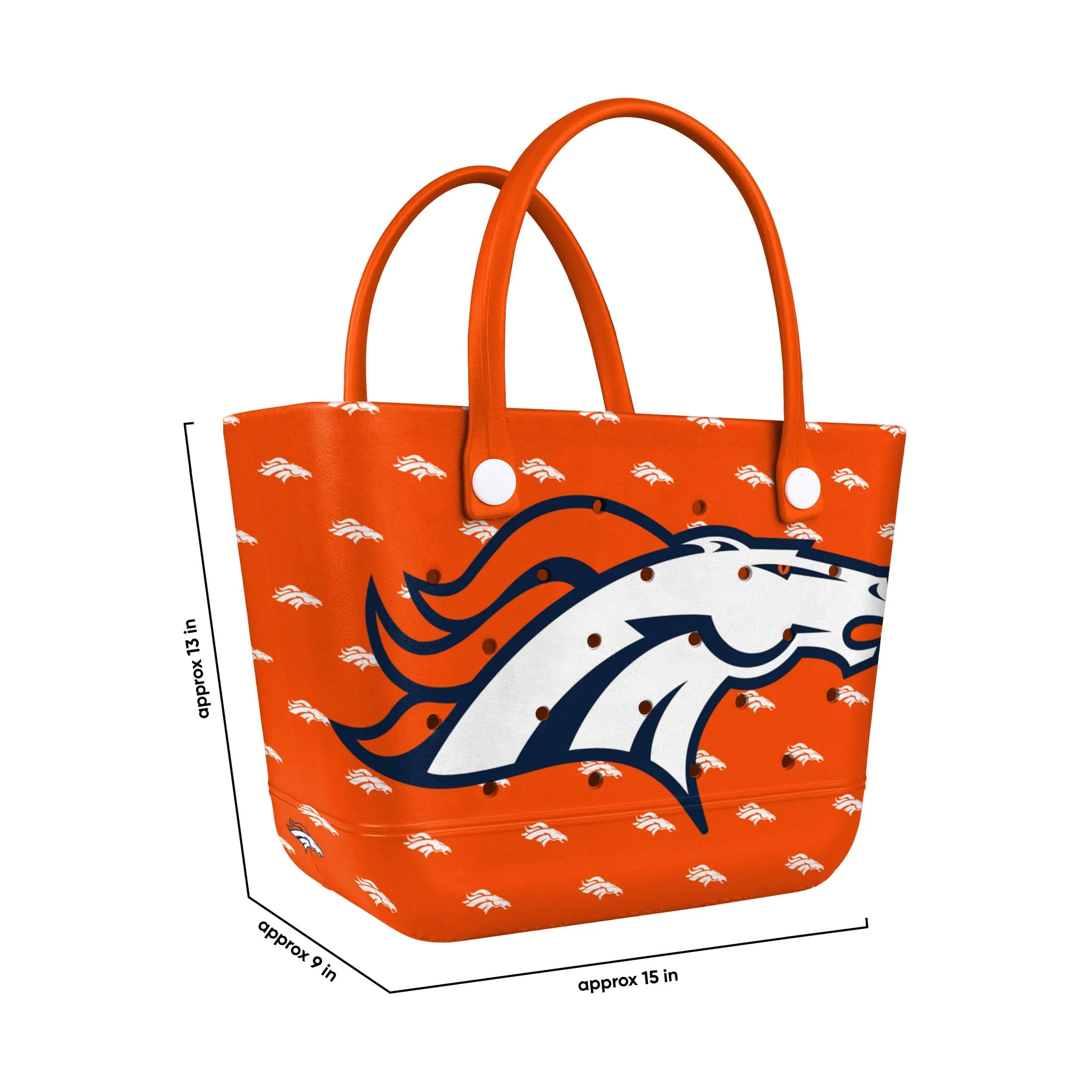 Denver Broncos NFL Big Logo Mini Print Tailgate Tote Bag
