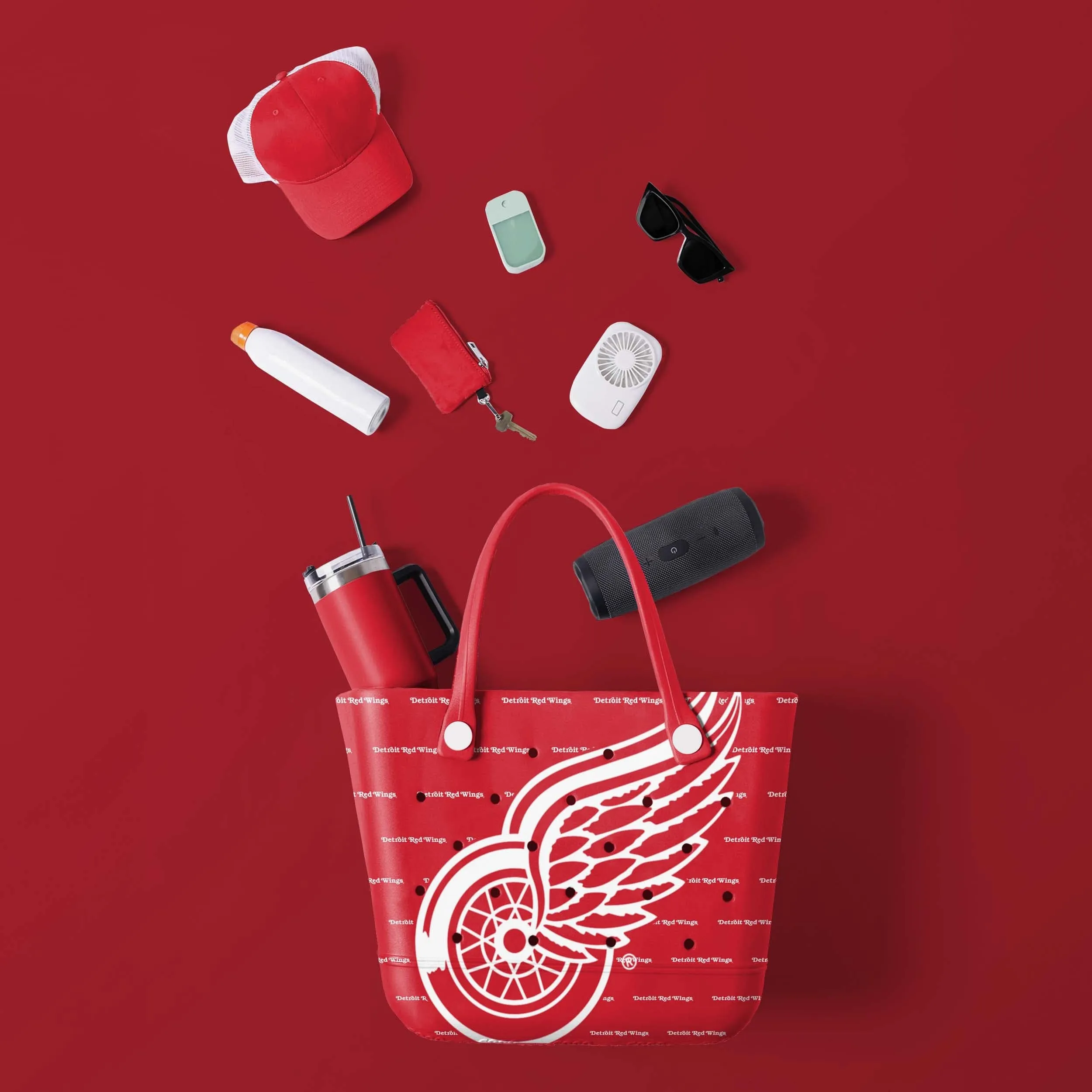 Detroit Red Wings NHL Big Logo Mini Print Tailgate Tote Bag (PREORDER - SHIPS LATE JANUARY)